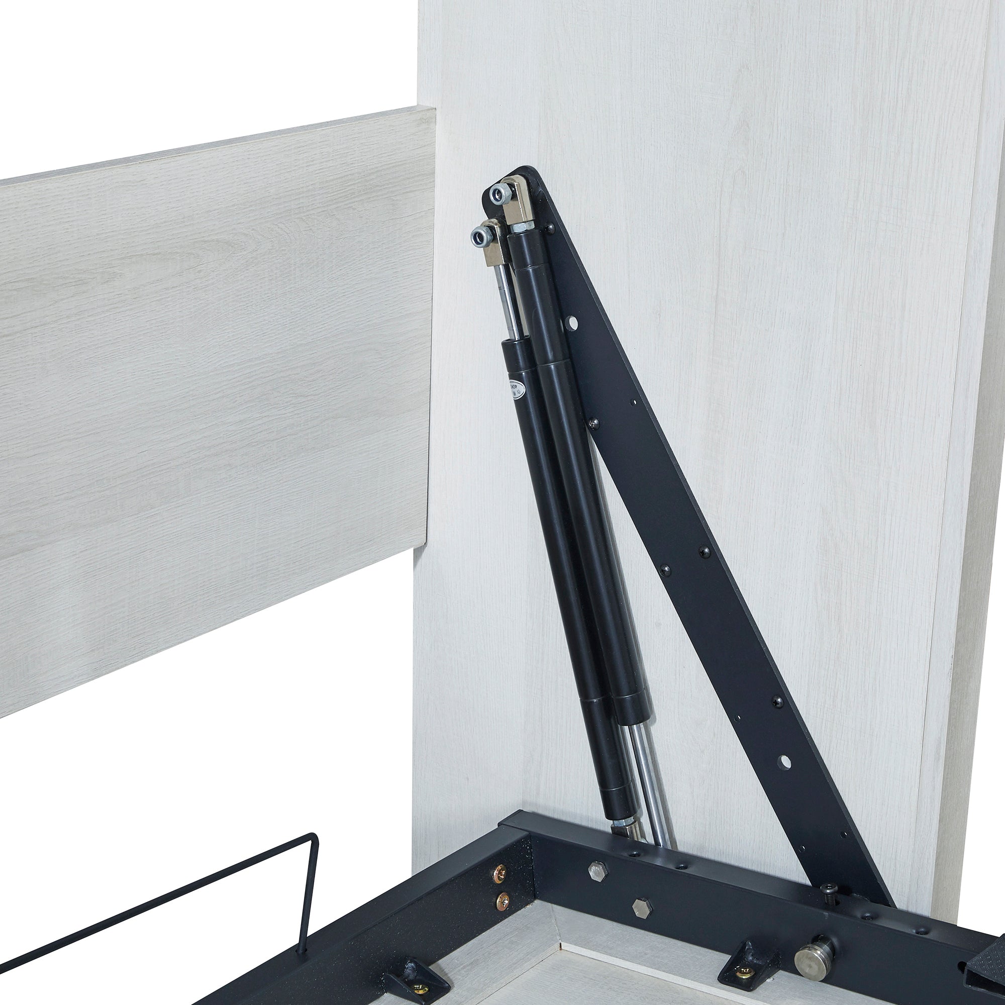 Full Size Half Self-Close and Open Murphy Bed Cabinet Space-Saving Bed Perfect for Guest Room, for Bed Room, Guest Room, Home Office, Rustic White