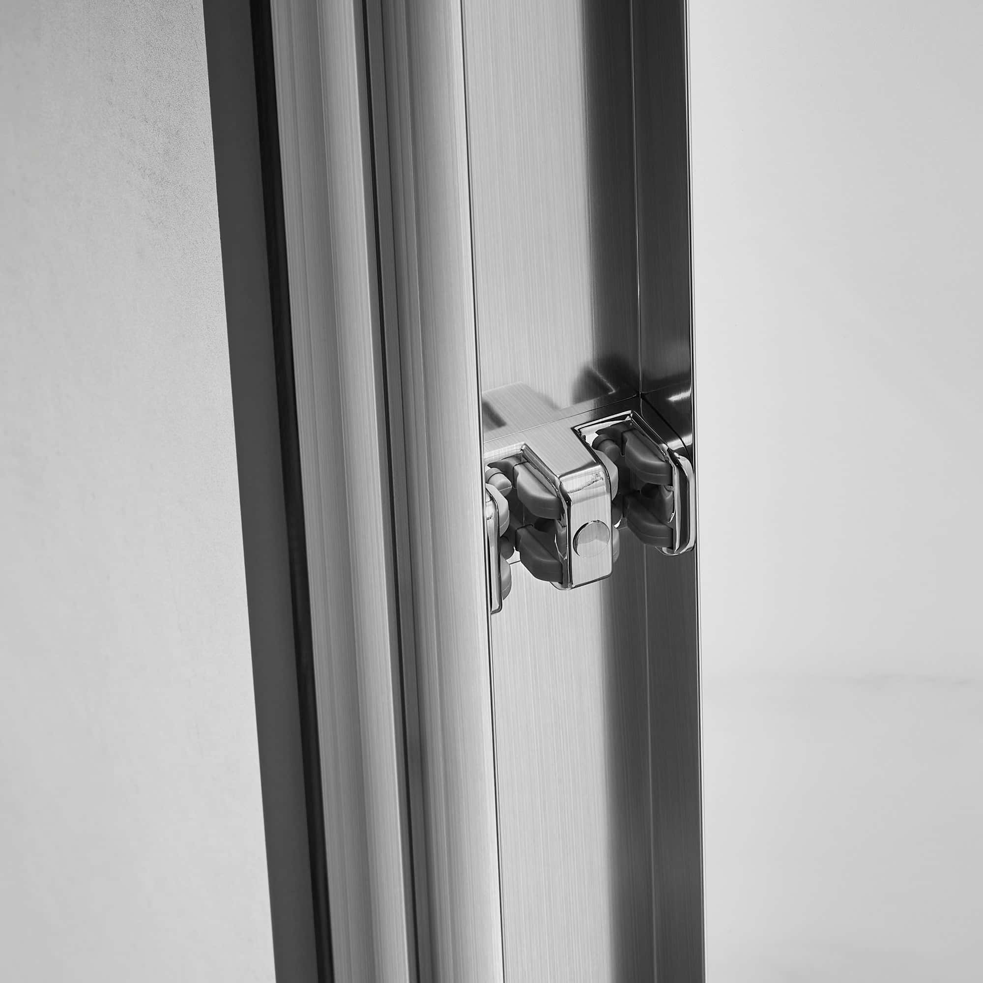 Framed Sliding Shower Door 56"-60"W x 75"H, Bypass Double Sliding Glass Door with 1/4"(6mm) Clear Glass, Brushed Nickel Finish