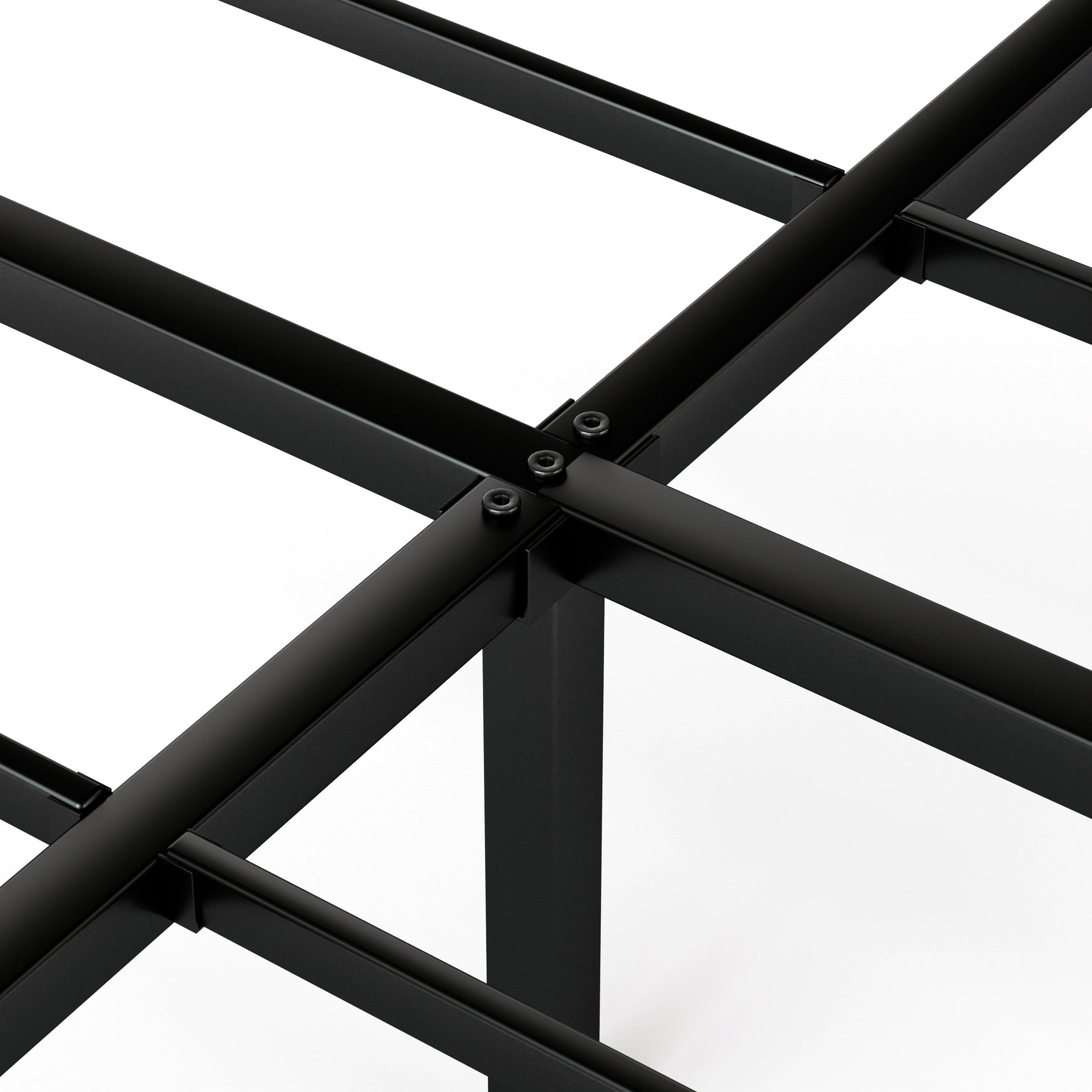 Floating Bed Frame King Size with LED Lights & charging station, Metal Platform Queen Bed, 79.9'' L x 76.2'' W x 7.9'' H.