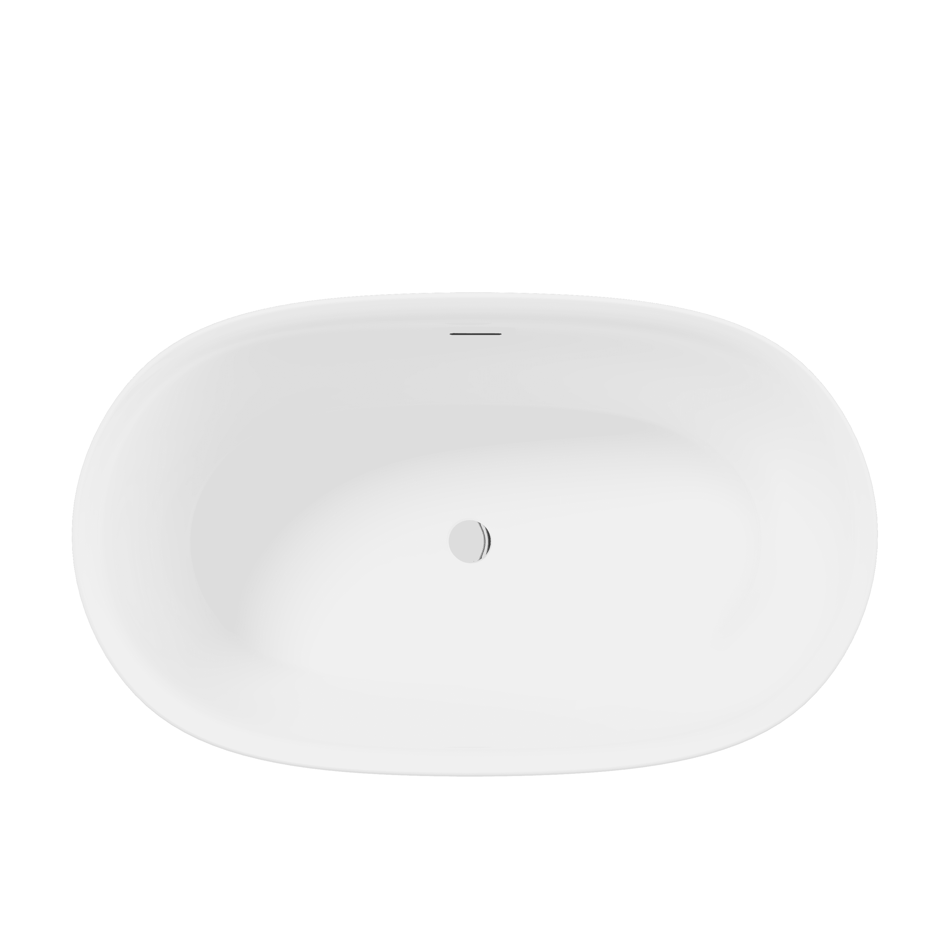 47" Acrylic Freestanding Bathtub-Acrylic Soaking Tubs, White Bathtub, Oval Shape Freestanding Bathtub With Chrome Overflow and Pop-Up Drain CUPC Certificate
