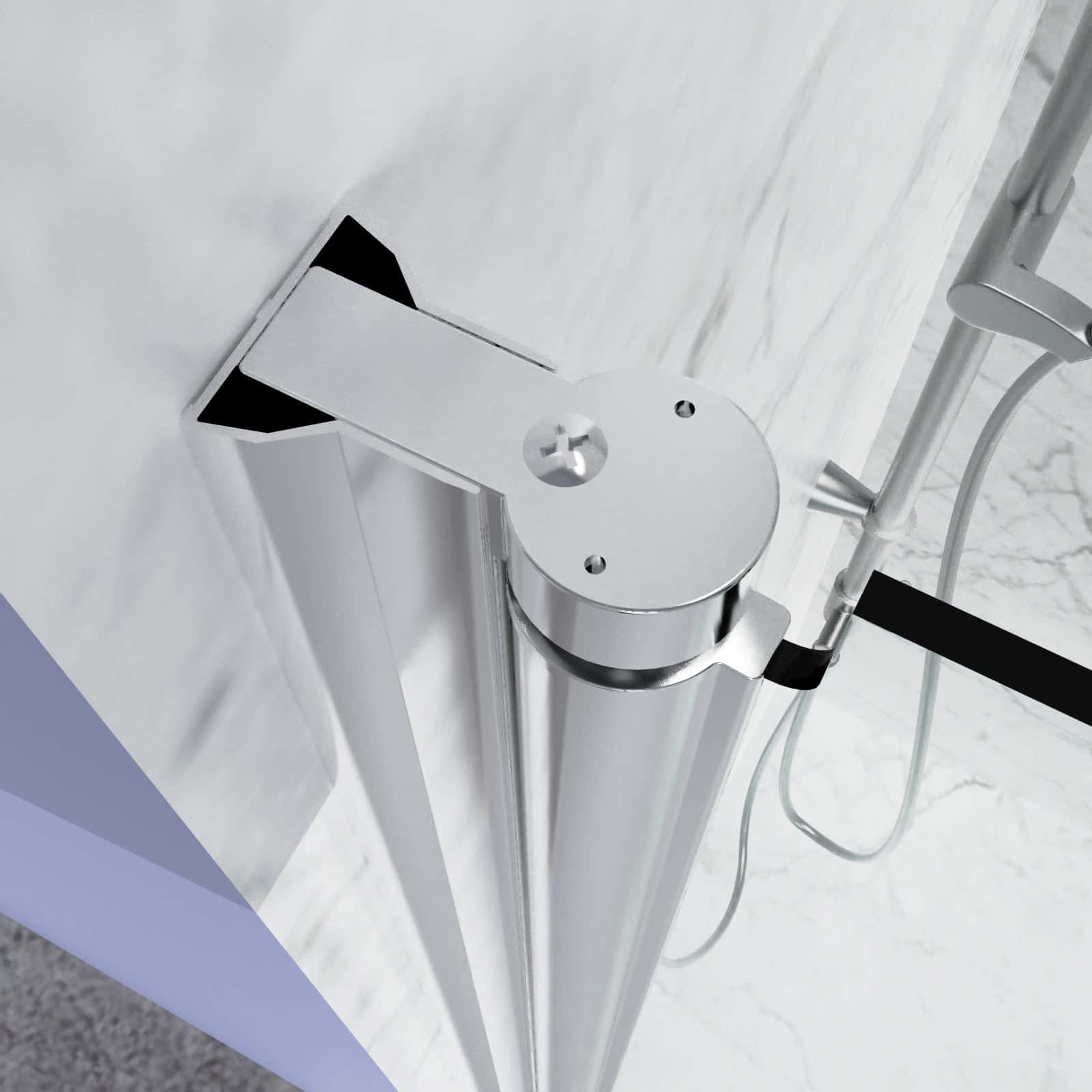 36-37"W x 72"H Bi-Fold Semi-Frameless Shower Doors in Chrome with Clear Glass