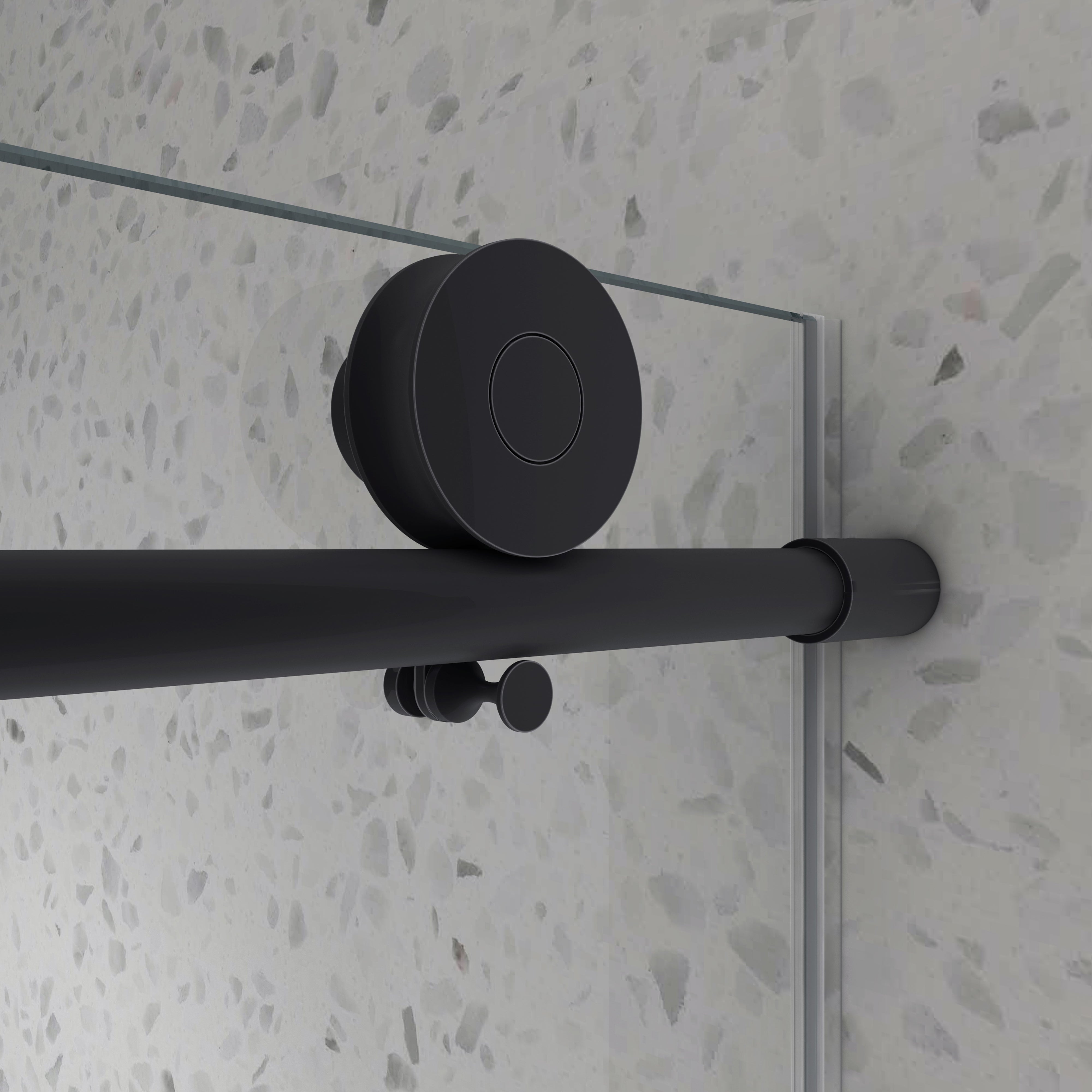 48 x 76 in Soft-Closing Frameless Sliding Shower Door - 48 x 76 in / Matte Black view 3
