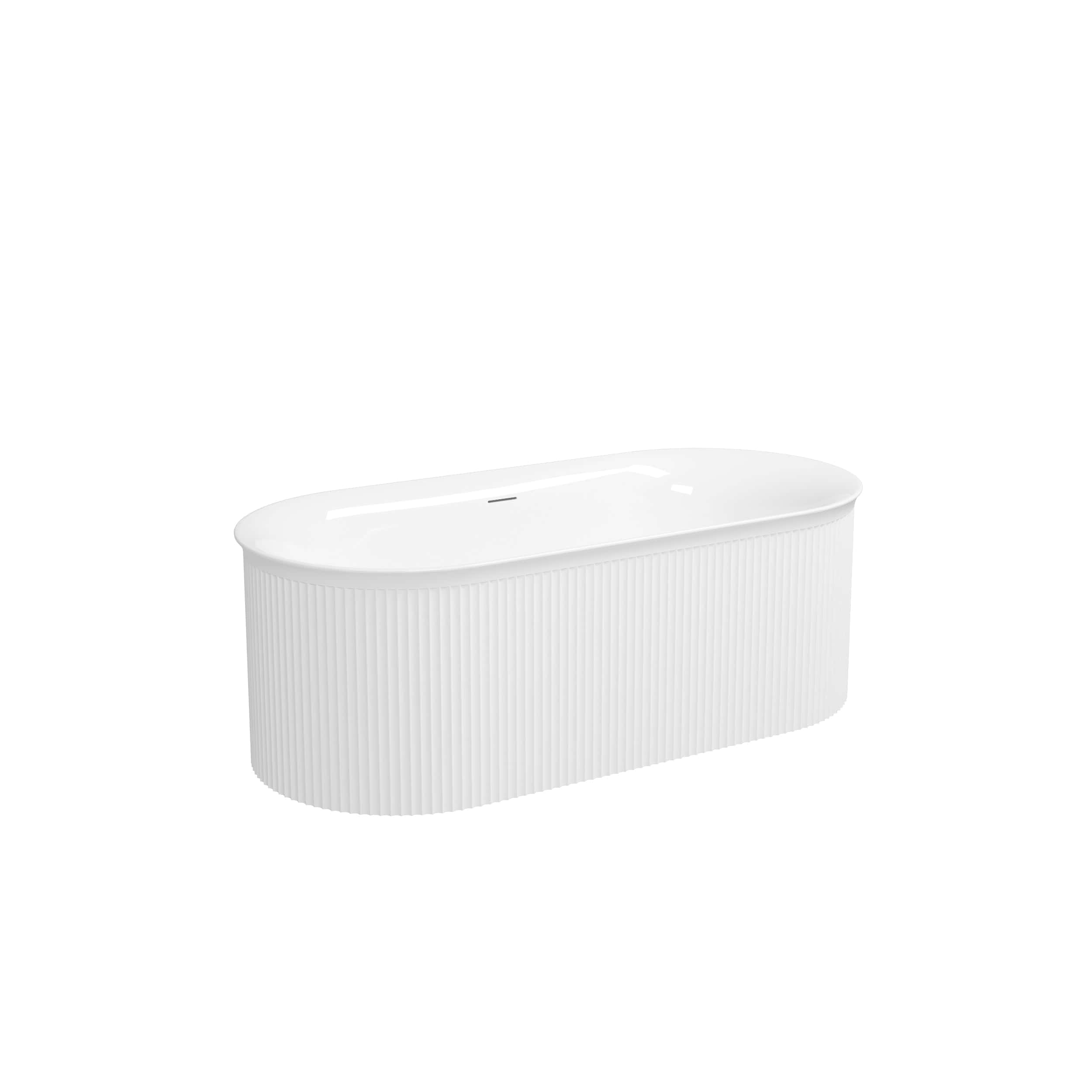 67" Acrylic Freestanding Bathtub-Acrylic Soaking Tubs, Fluted style-Gloss White Freestanding Bathtub With Integrated Slotted Overflow and Brushed Nickel Toe-tap Drain, 02149-BN