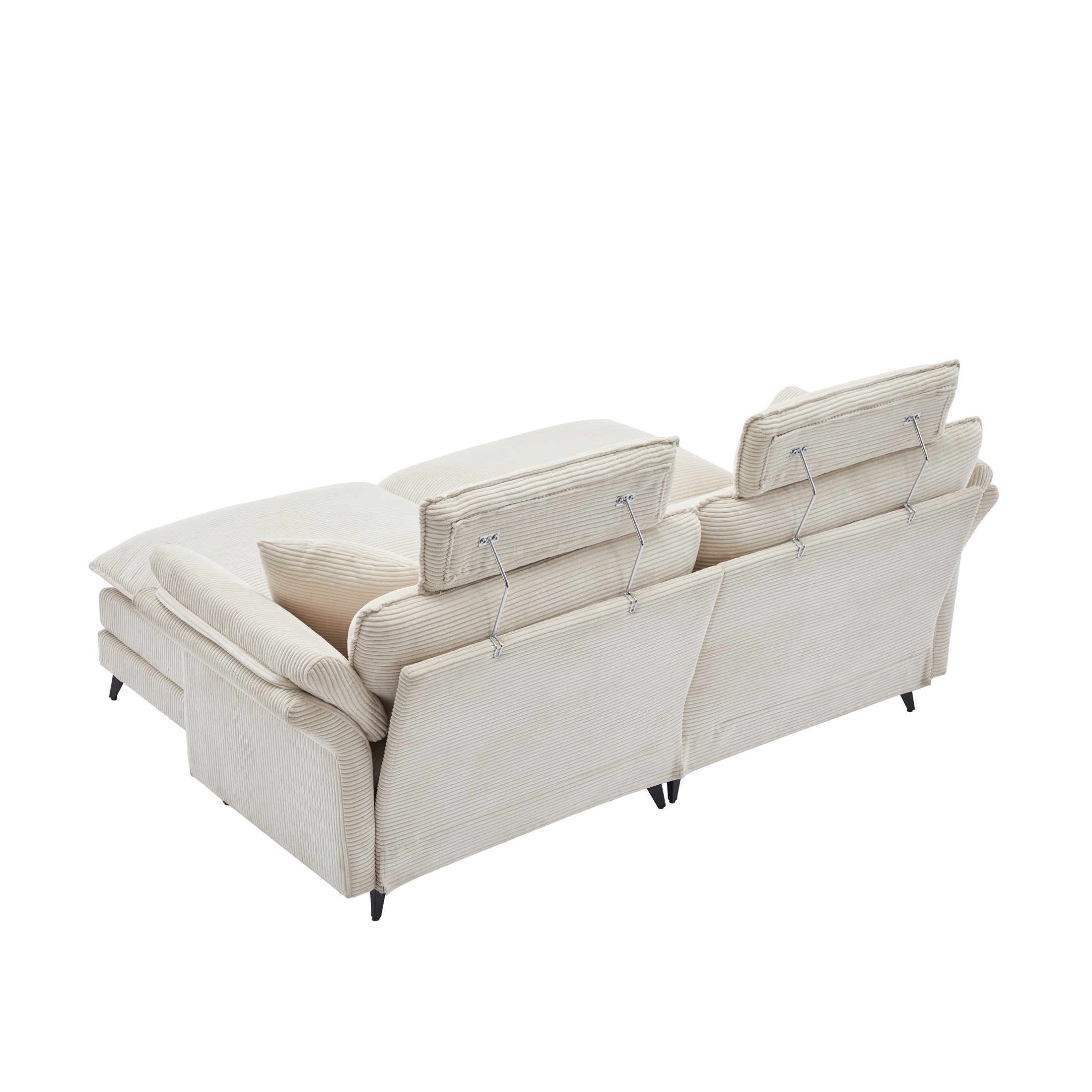 Deep Seat Sectional Sofa, Comfortable Cloud Sofa with Ottomans, loveseat or 4-seater Sofa, 85.8''Modern Corduroy Upholstered Sectional Sofa for Living Room, Apartment, Studio, Office (Beige).