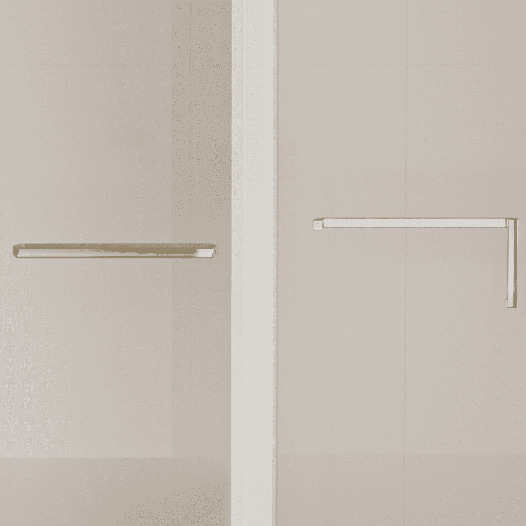 56-60"W x 76"H Frameless Shower Door, Single Sliding Shower Door, 5/16" (8mm) Clear Tempered Glass Shower Door with Explosion-Proof Film, Stainless Steel Hardware, Gold 24D210-60G-COMBO