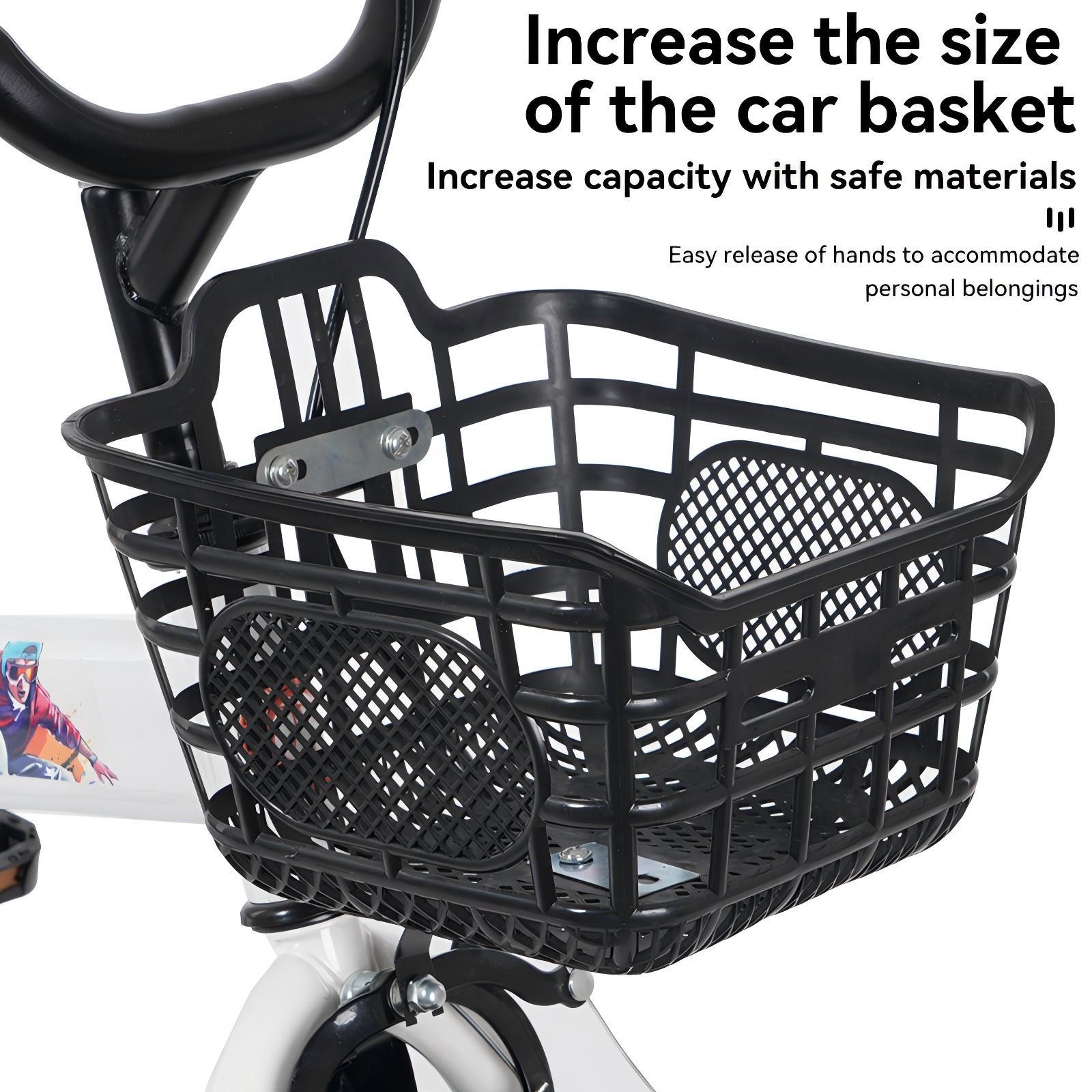 FKZNPJ 16 inch sporty kids bike with training wheels and stand Adjustable saddle Suitable for boys and girls aged 4-8 years tall Height 41-46 inches Available in a variety of colors