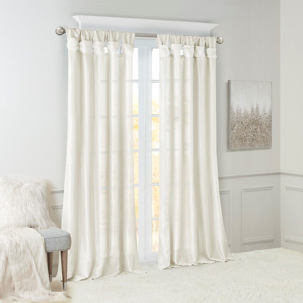 Twist Tab Lined Window Curtain Panel(Only 1 Pc Panel)