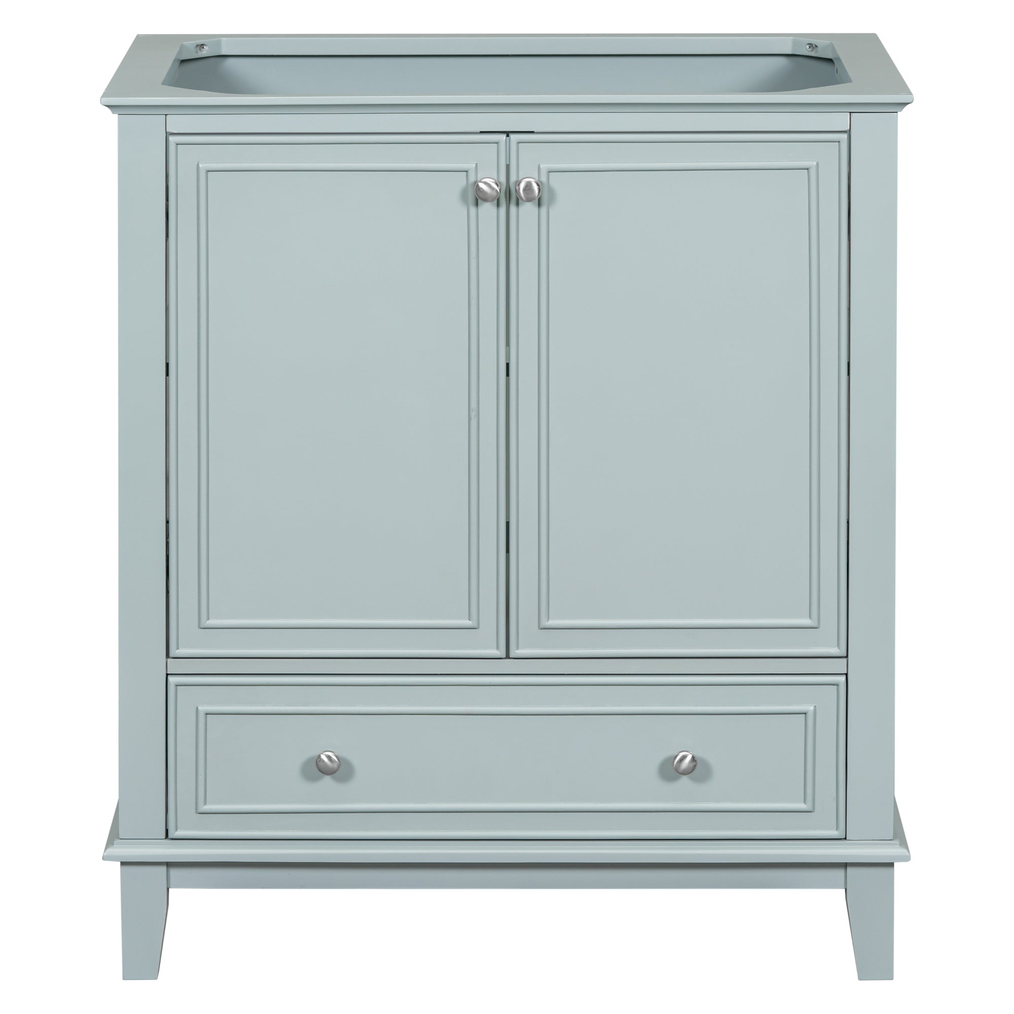 30" Bathroom Vanity without Sink, Base Only, Multi-functional Bathroom Cabinet with Doors and Drawer, Solid Frame and MDF Board, Green