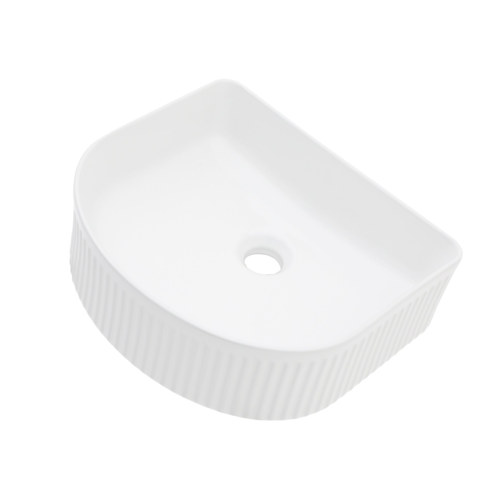 15.69"x13.69" White Ceramic Vessel Bathroom Sink