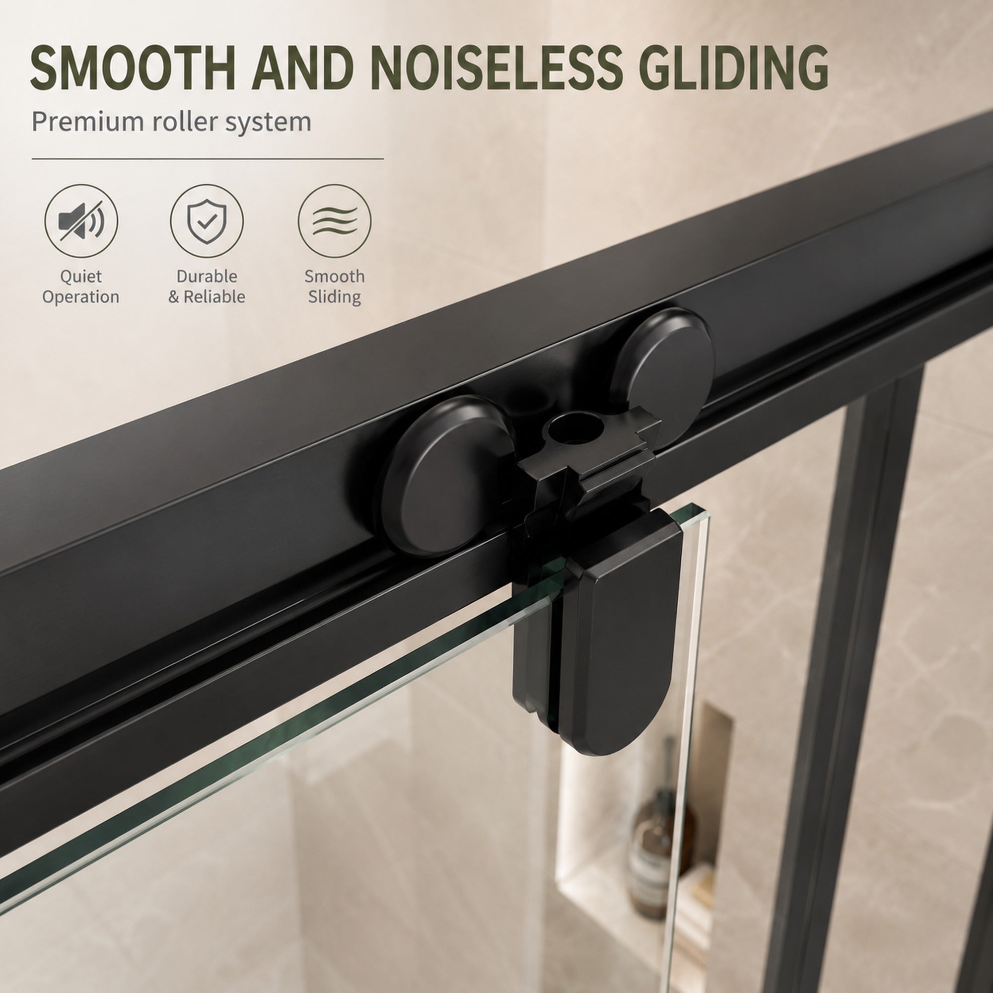 60 x 72 in Double Framed Sliding Shower Door - 60 x 72 in / Matte Black / 1/4 in Glass view 4