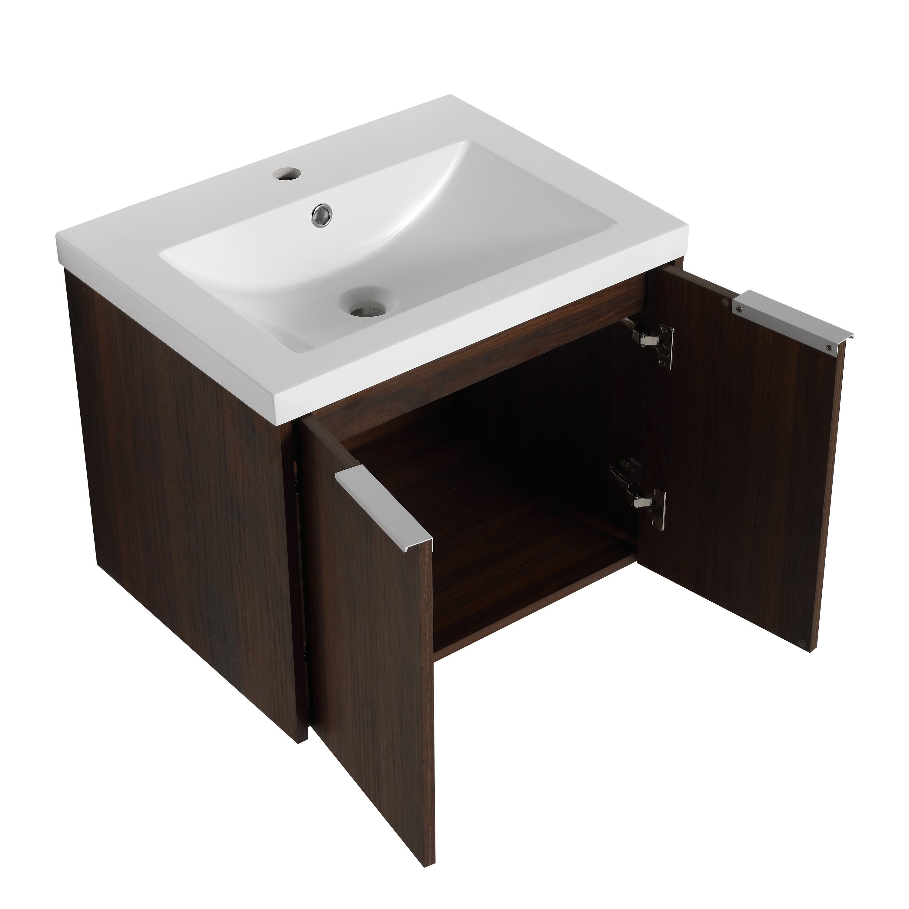 Bathroom Cabinet With Sink,Soft Close Doors,Float Mounting Design,24 Inch For Small Bathroom,24x18-00624CAW(KD-Packing)