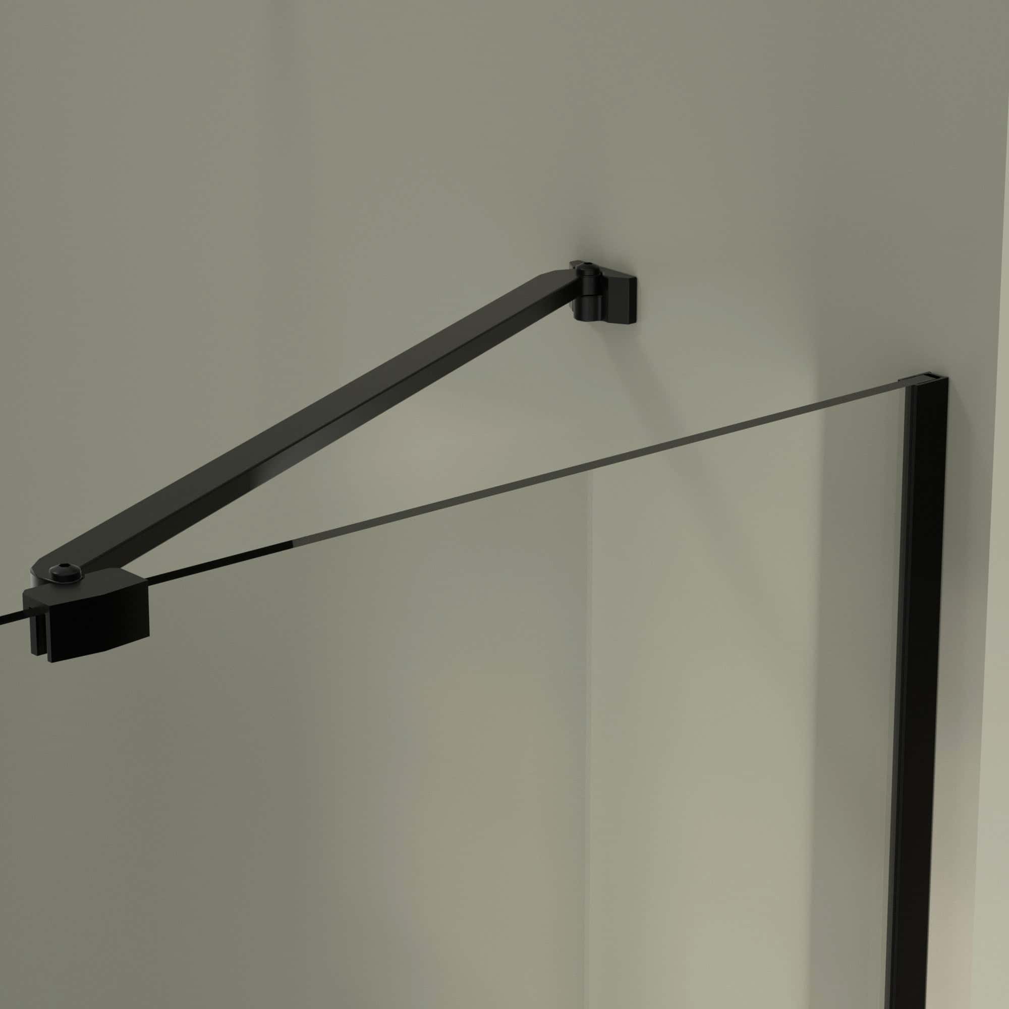 58-58"W x 71"H Semi-Frameless Double Hinges Shower Door in Matte Black,Tempered Glass,Reversible Installation