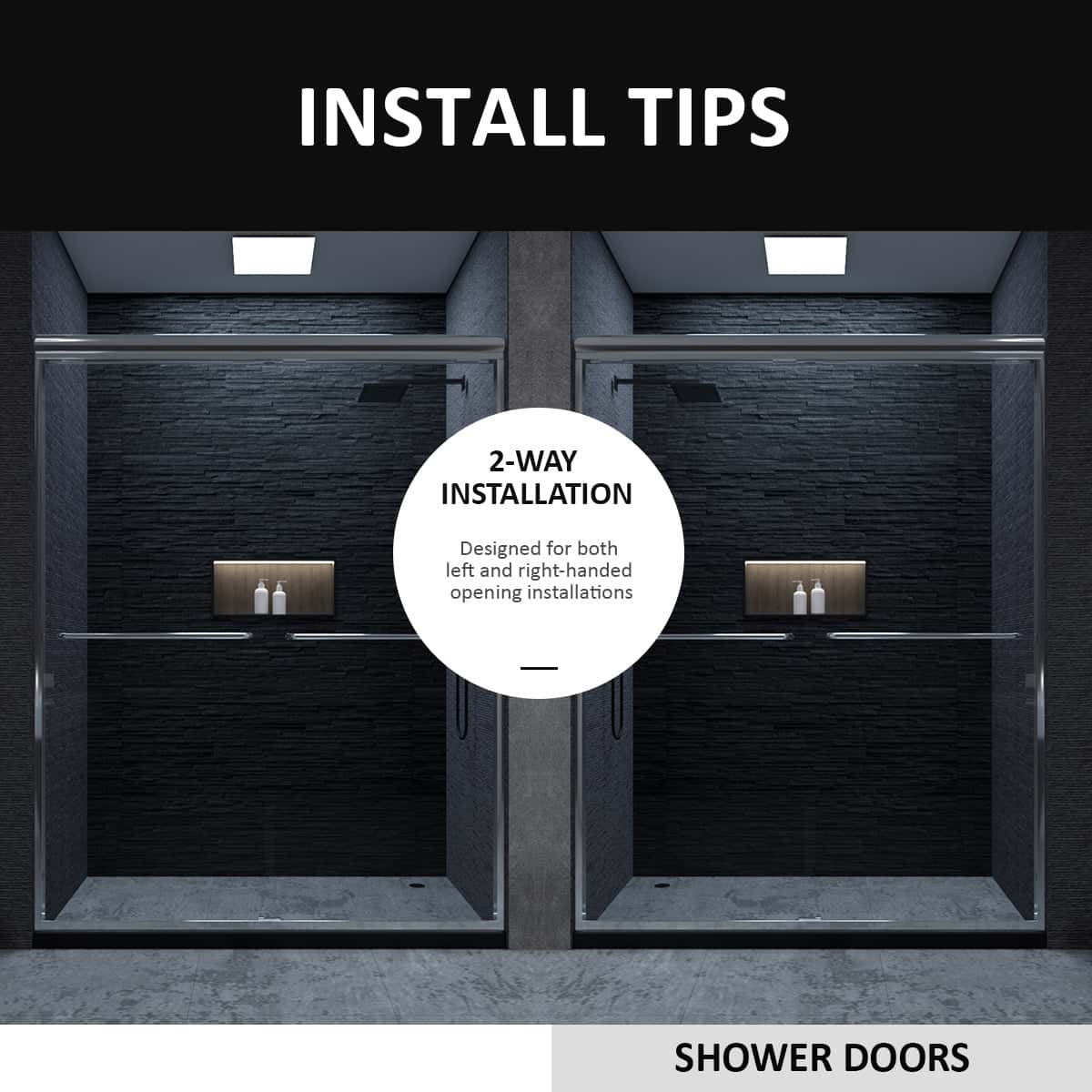 Semi-Frameless Sliding Shower Door 56-60"W x 72"H, Bathroom Sliding Door with 5/16" Clear Tempered Glass,Chrome Finish, Designed for Smooth Door Closing