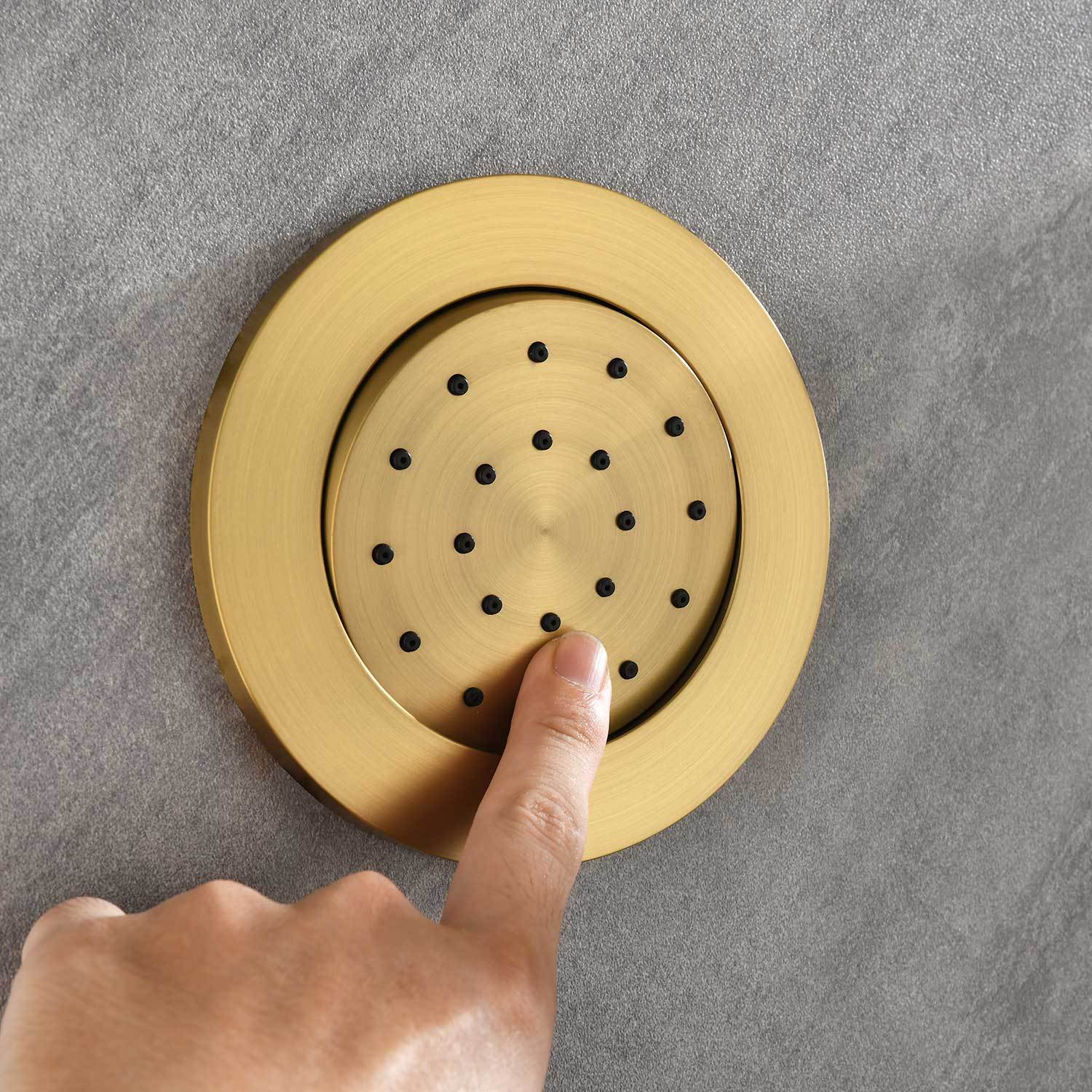 Shower System with Shower Head, Hand Shower, Slide Bar, Bodysprays, Shower Arm, Hose, Valve Trim, and Lever Handles