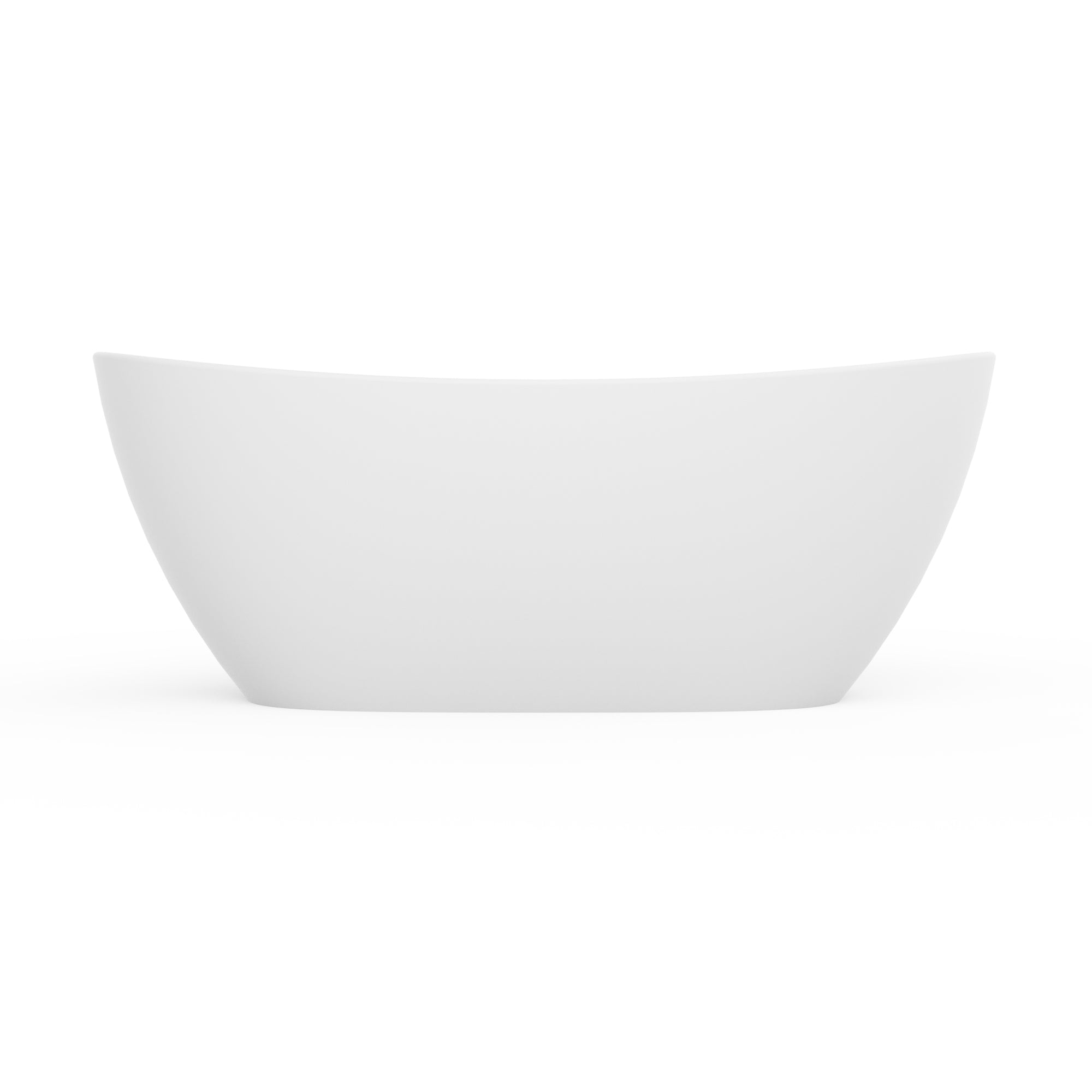 65 inch solid surface freestanding bathtub, top-down view