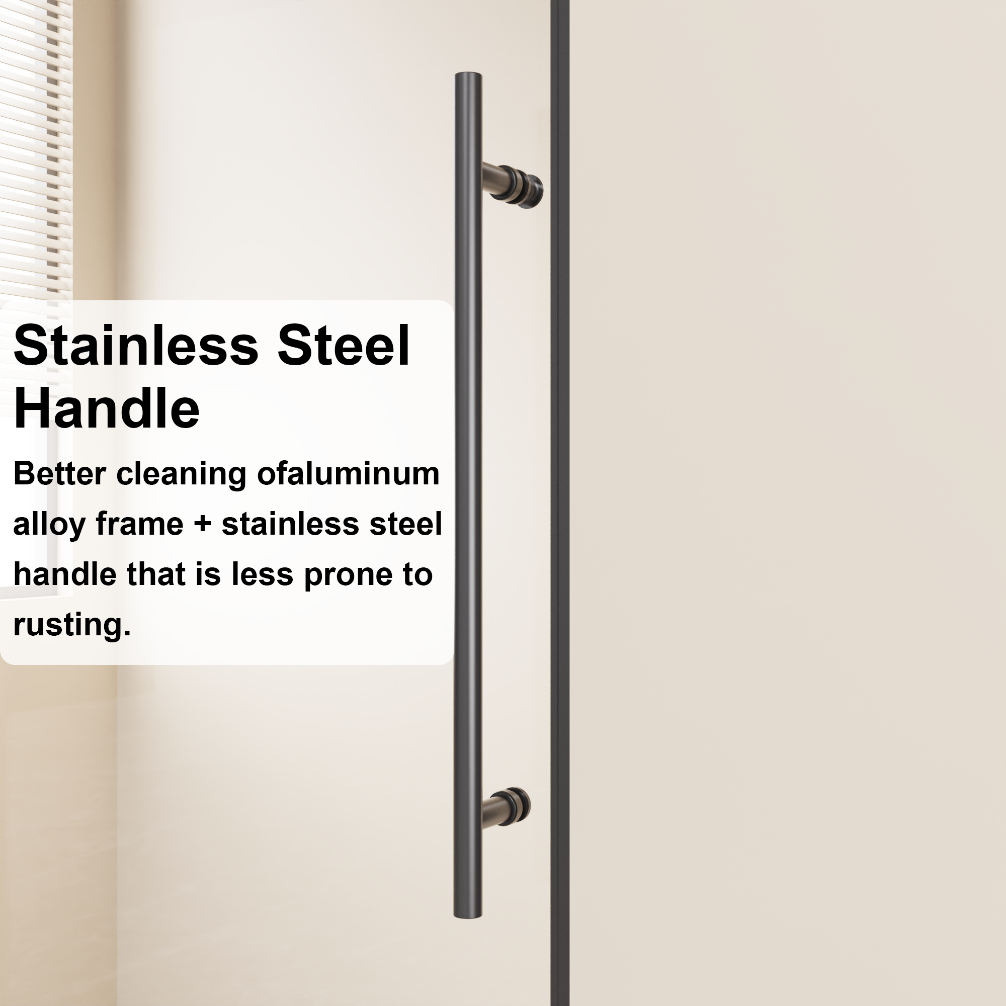 48 x 72 in Frameless Single Sliding Shower Door - 48 x 72 in / Matte Black / Zinc Roller view 6
