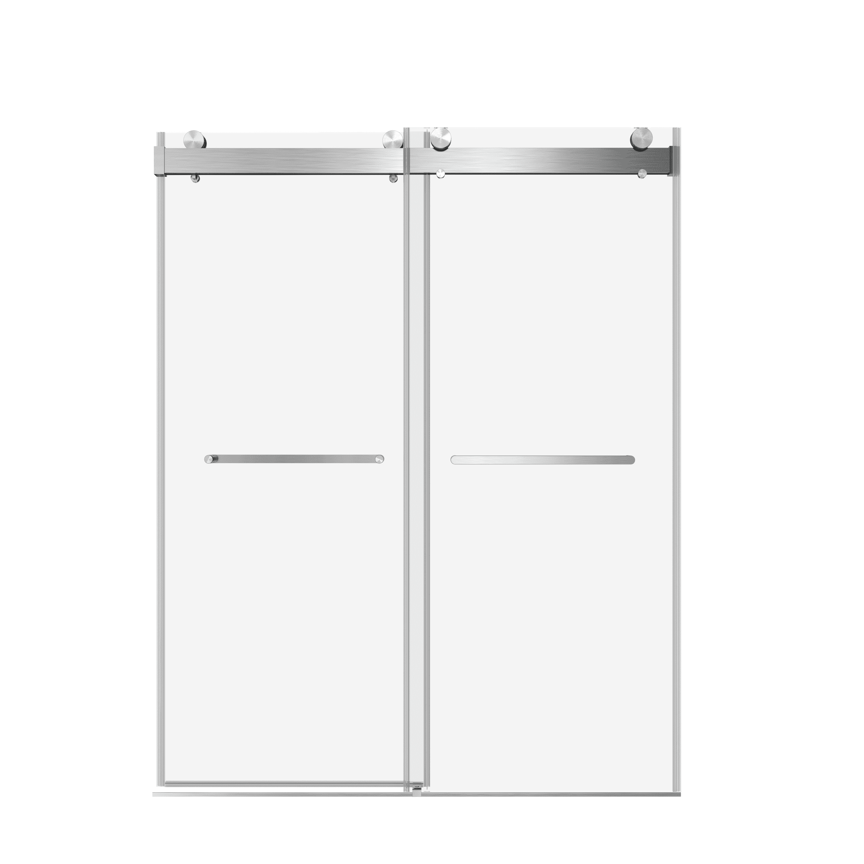 44-48"W x 76"H  (+56 to 60 in. W x 76 in. H) Double Sliding Frameless Soft-Close Shower Door 23D02-48BN