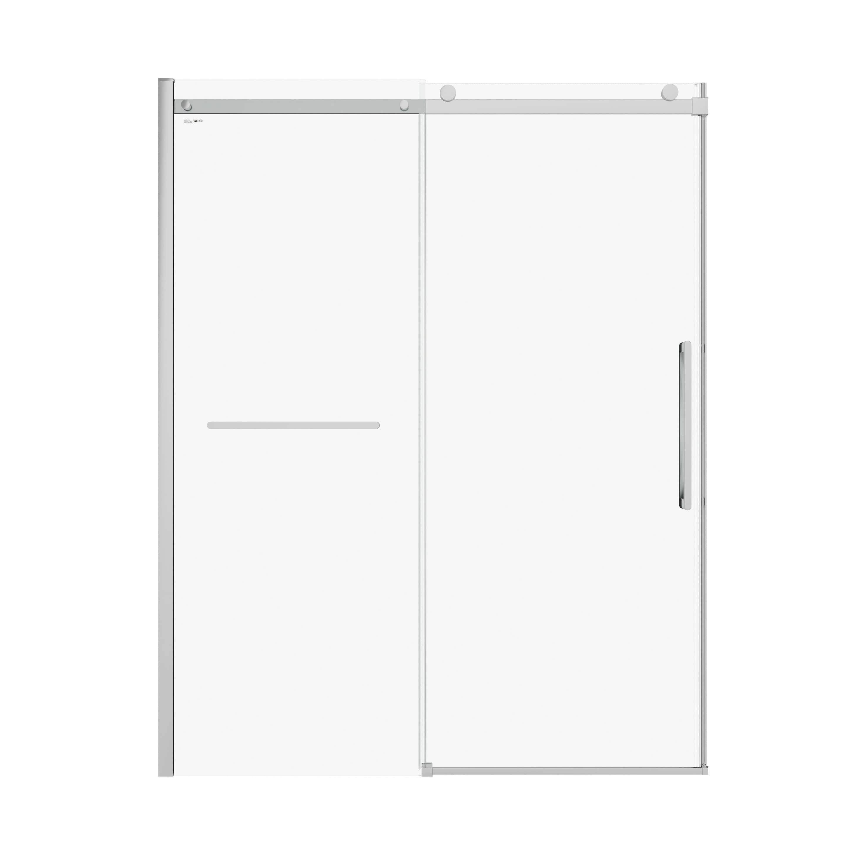 S-RM6076TC 56-60"W x 76"H Sliding Shower Door, Frameless Glass Shower Door with Chrome Hardware, Towel Bar and Handle