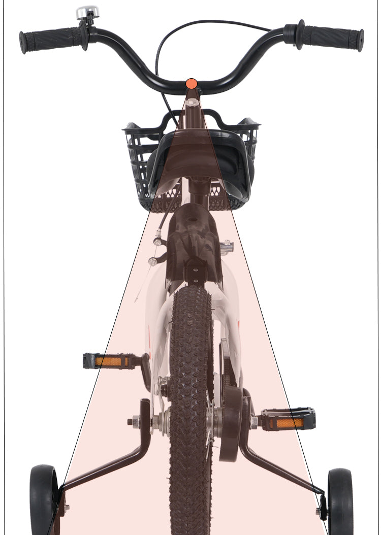 FKZNPJ 16 inch sporty kids bike with training wheels and stand Adjustable saddle Suitable for boys and girls aged 4-8 years tall Height 41-46 inches Available in a variety of colors