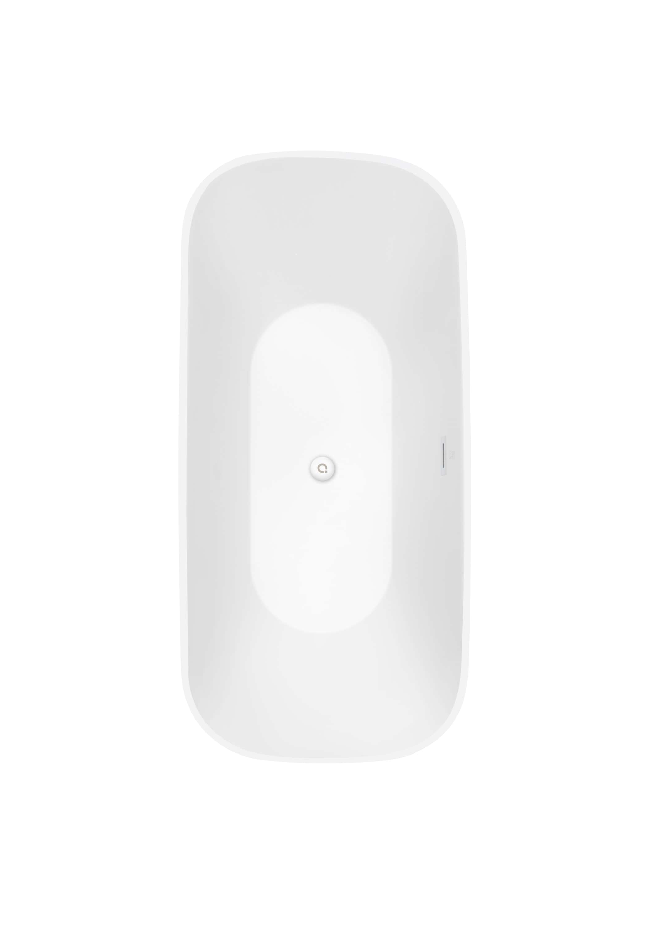 67" Rectangular Acrylic Freestanding Flatbottom Double Ended Soaking Bathtub in White with Drain and Overflow