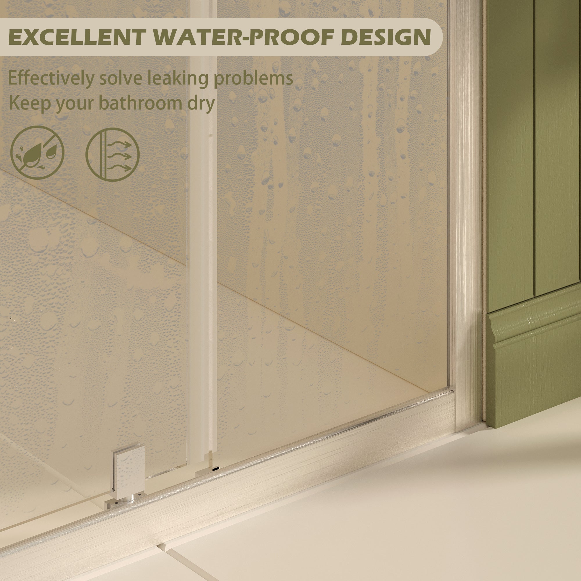 47-49 x 72 in Pivot Shower Door - 47-49 x 72 in / Brushed Nickel view 4