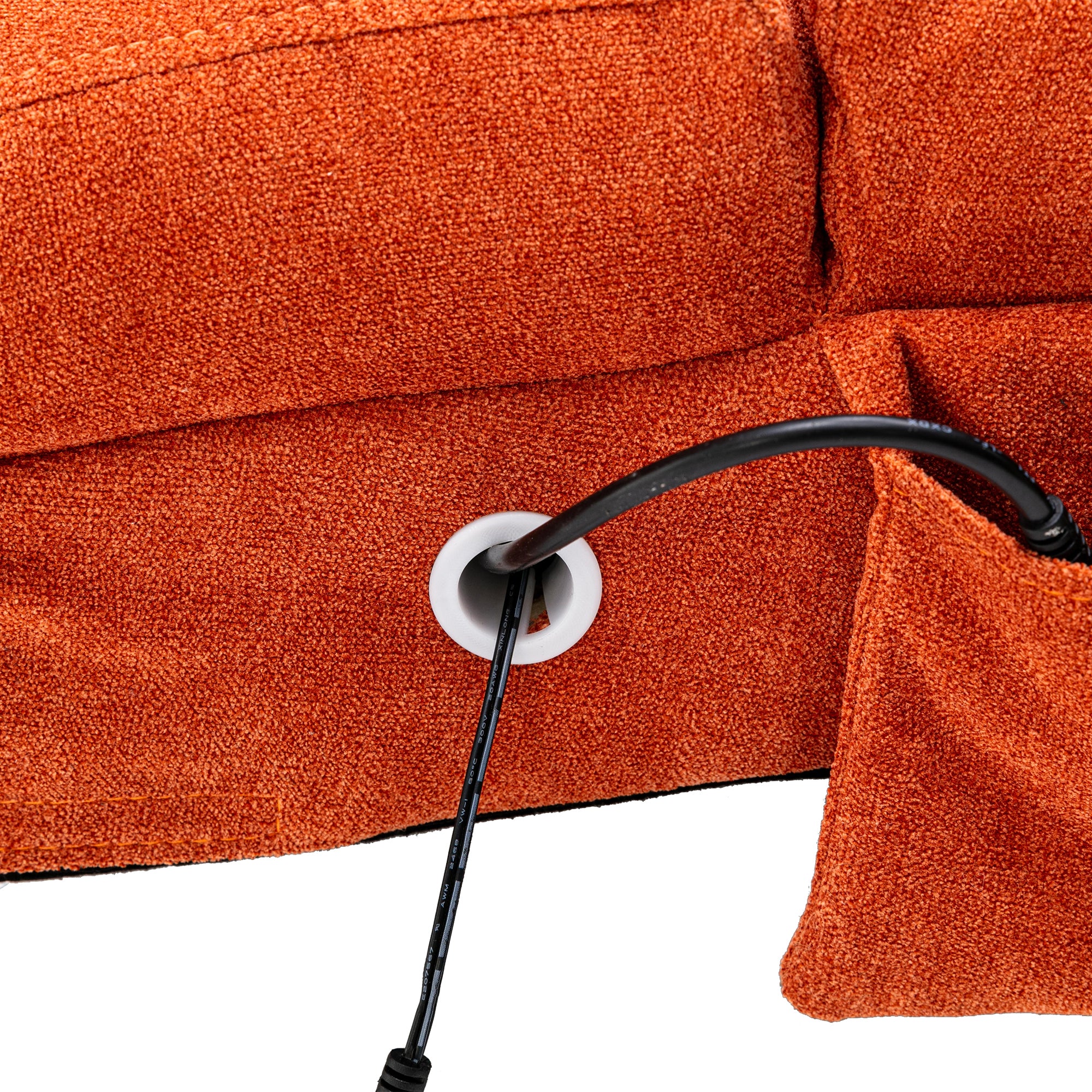 COOLMORE Linen Massage Chaise Lounge Indoor with Remote Control,Ergonomic Electric Massage Long Lounger with 5 Modes for Office, Living Room,Bedroom (Orange)