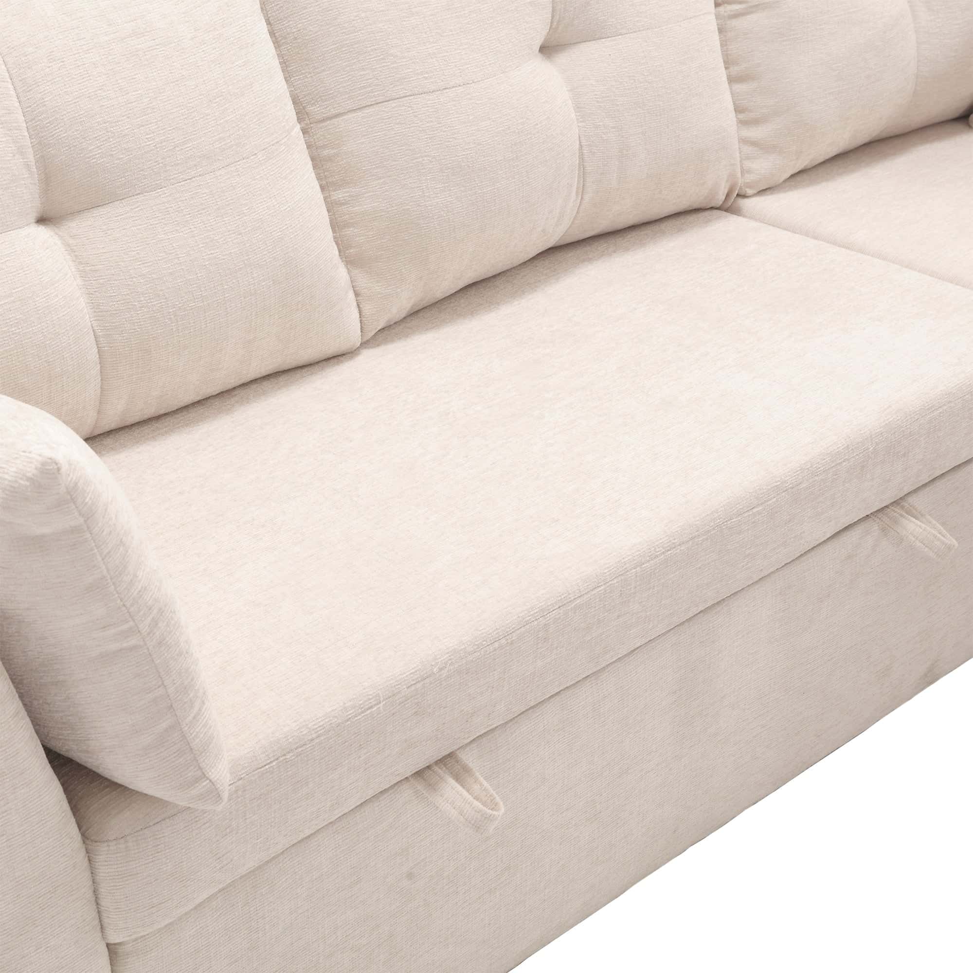 UNITED WE WIN-Furniture, modular L-shaped sofa, modular long sofa with reversible chaise lounge, Sofa bed, Sleeper sofa, modular sofa combination with storage seats.