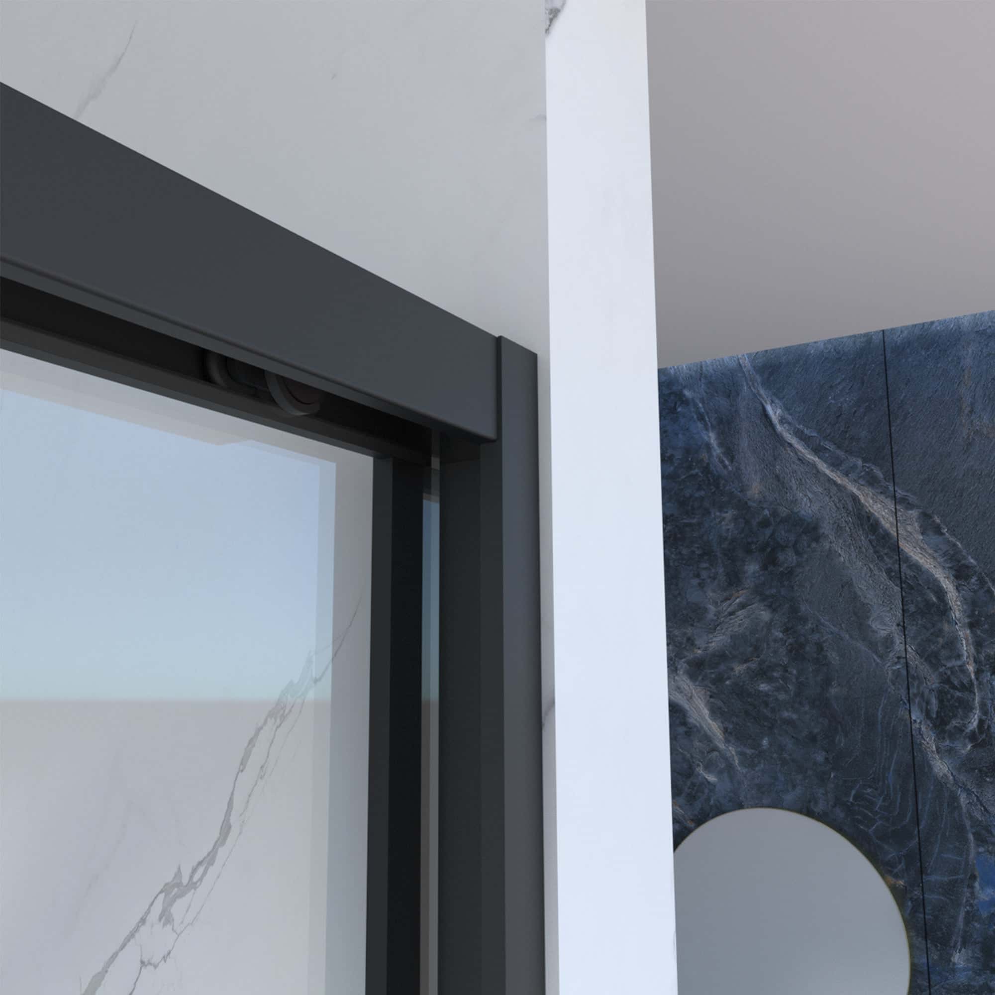 56-60"W x 70"H Aluminum Frame Double Sliding Shower Door,Bypass Bathroom Sliding Door with Premium 5/16" (8mm) Clear Tempered Glass, Black Hardware Sliding Glass Shower Enclosure,Matte Black Finished