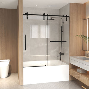 56-60 x 66 in Frameless Sliding Tub Door - 56-60 x 66 in / Brushed Nickel view 2