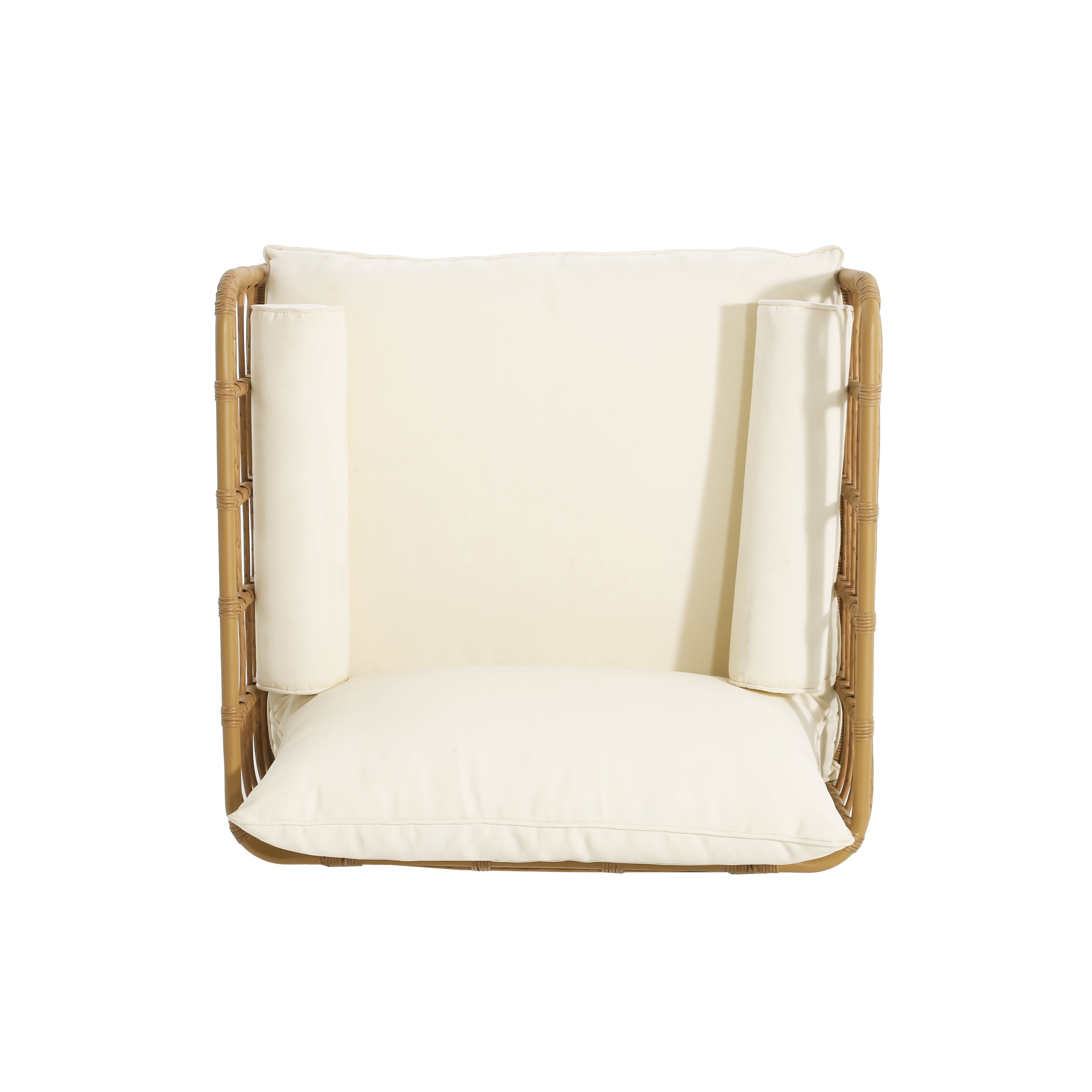 2-Piece Rattan Accent Chair Set with Side Table, Open Weave Boho Design, Perfect for Stylish Seating in Living Room, Sunroom, or Patio Relaxation