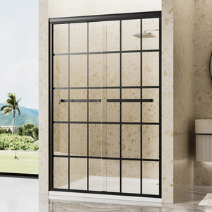 44-60 x 72 in Aluminum Frame Double Sliding Shower Door - 44-48 x 72 in / Matte Black view 2