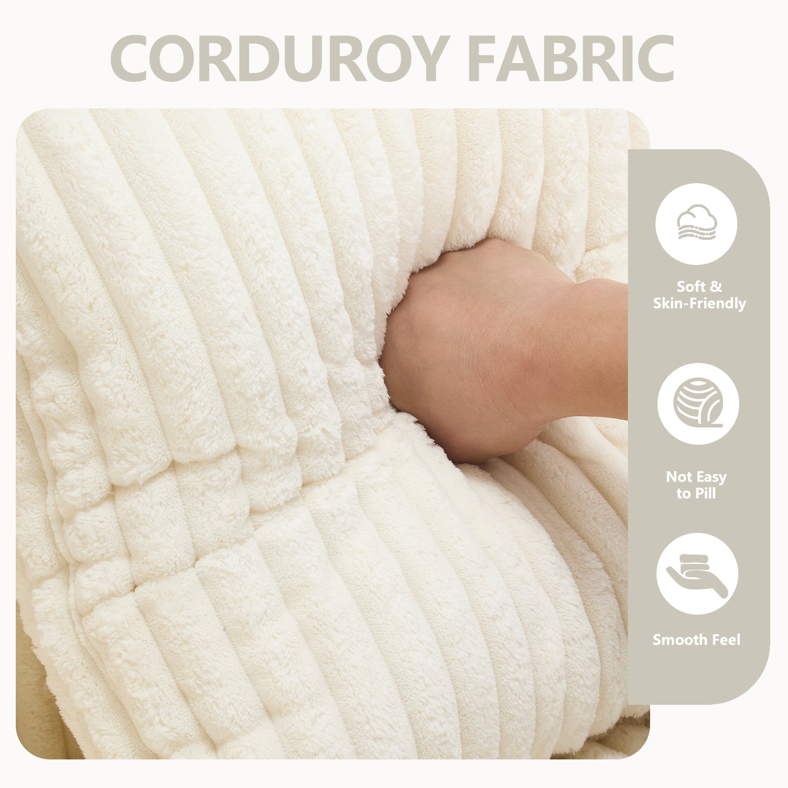 Modern Minimalist Modular Sectional Sofa,  L-Shape Upholstered Cloud Couch with Deep Seats, Right Facing Chaise for Living Room-White