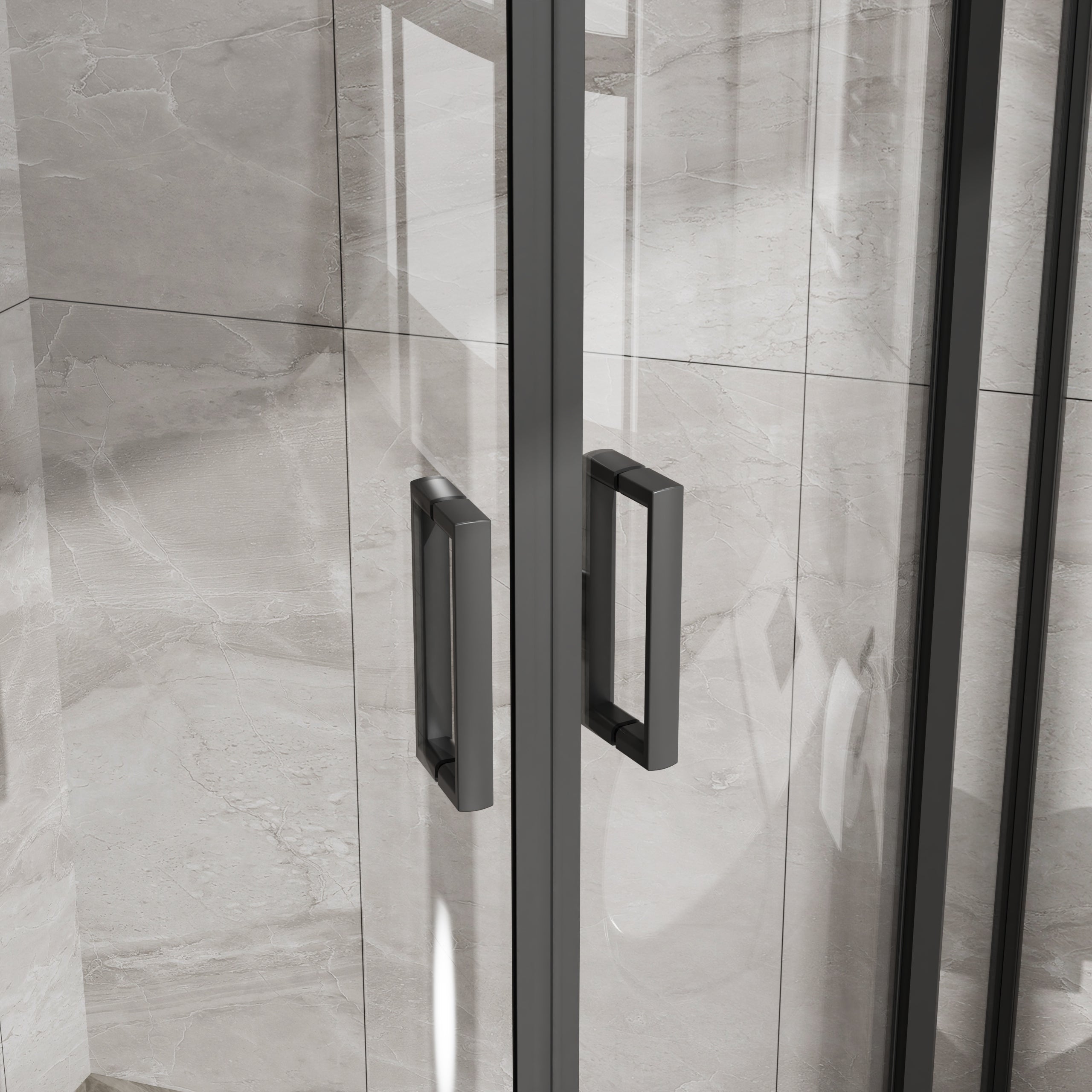 36 x 36 x 72 in Quarter-Round Sliding Shower Enclosure - 36 x 36 x 72 in / Matte Black view 5