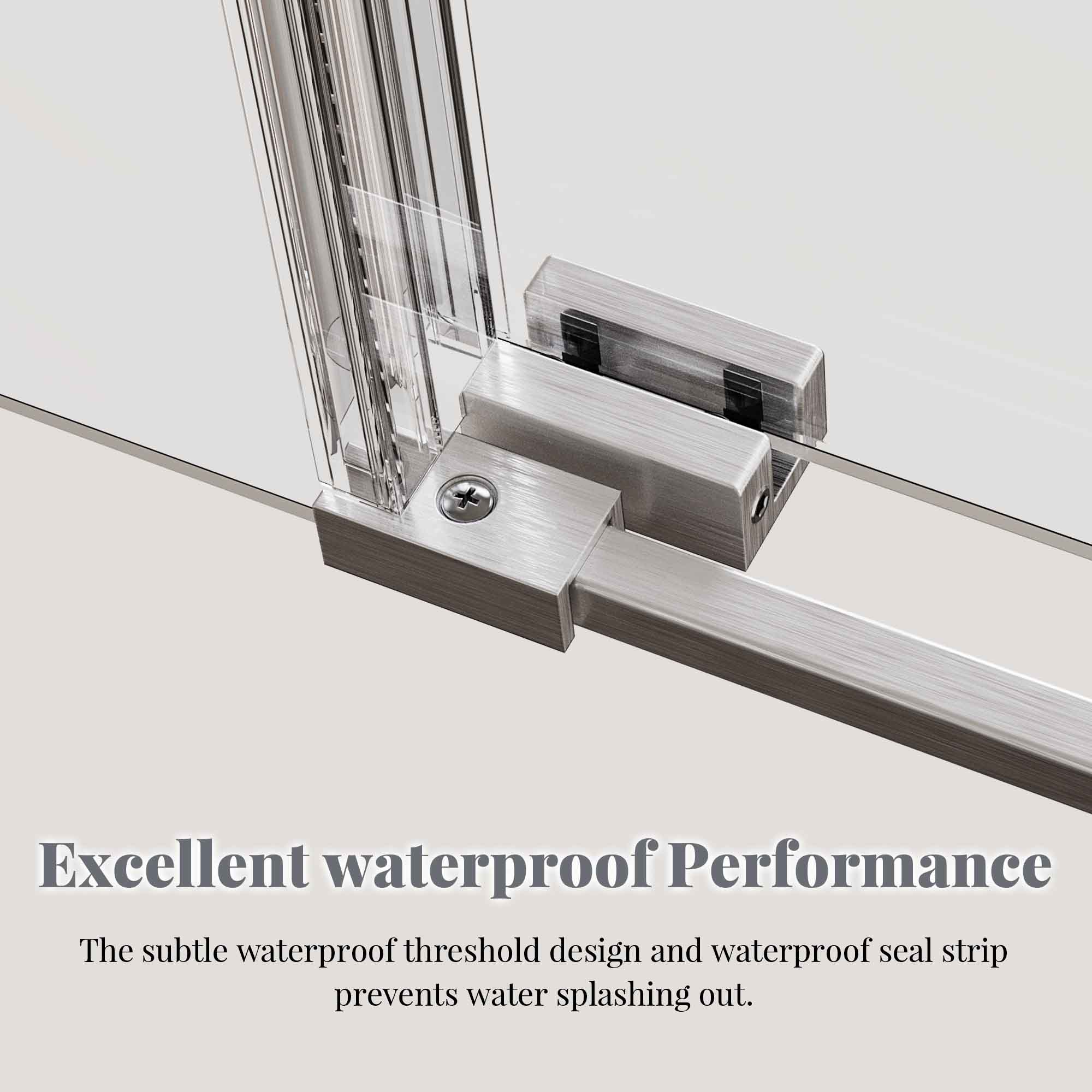 46-48 x 76 in Sliding Shower Door - 46-48 x 76 in / Brushed Nickel / Without Soft-Close view 6