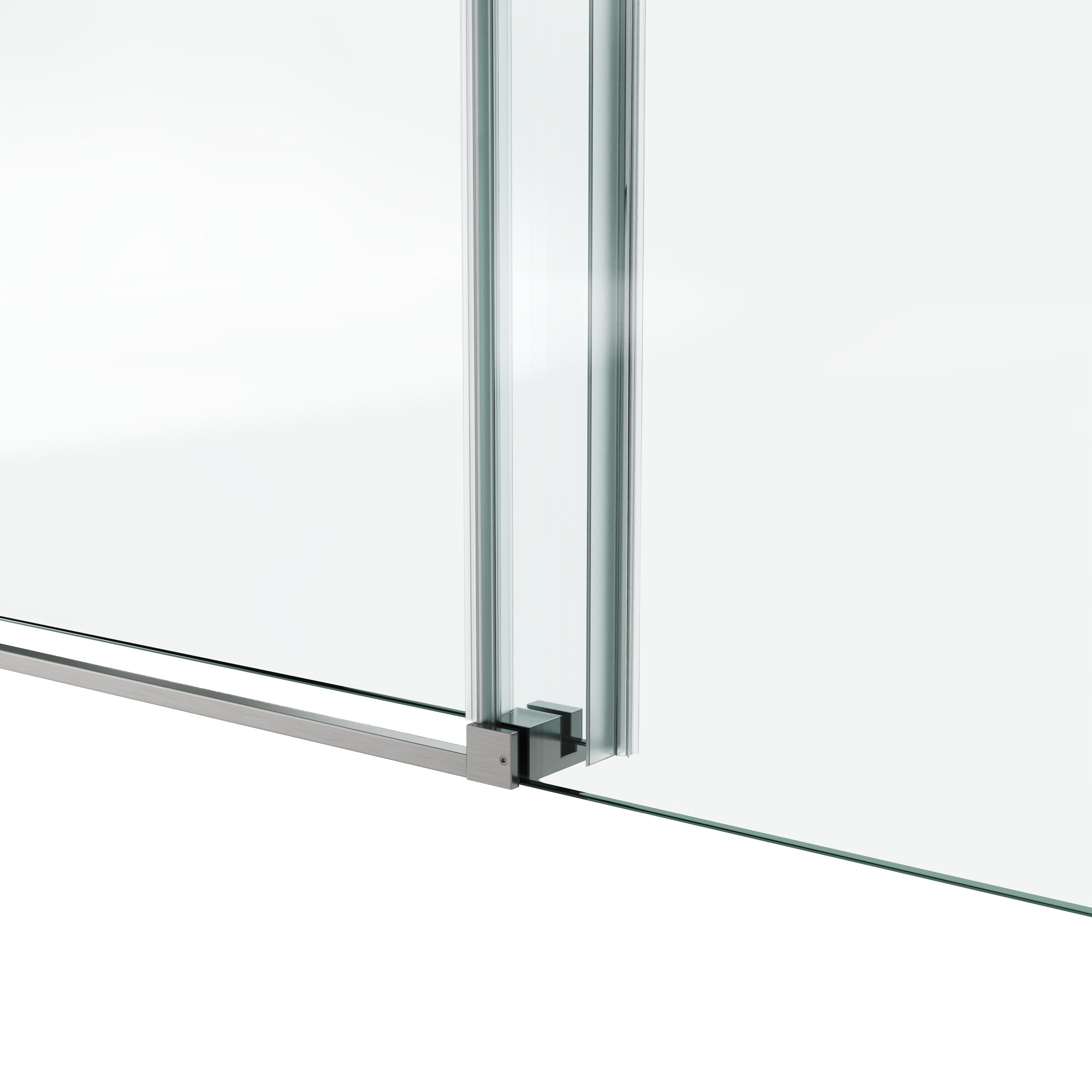 72 x 76 in Fixed and Sliding Square-Tube Shower Door - 72 x 76 in / Brushed Nickel view 6