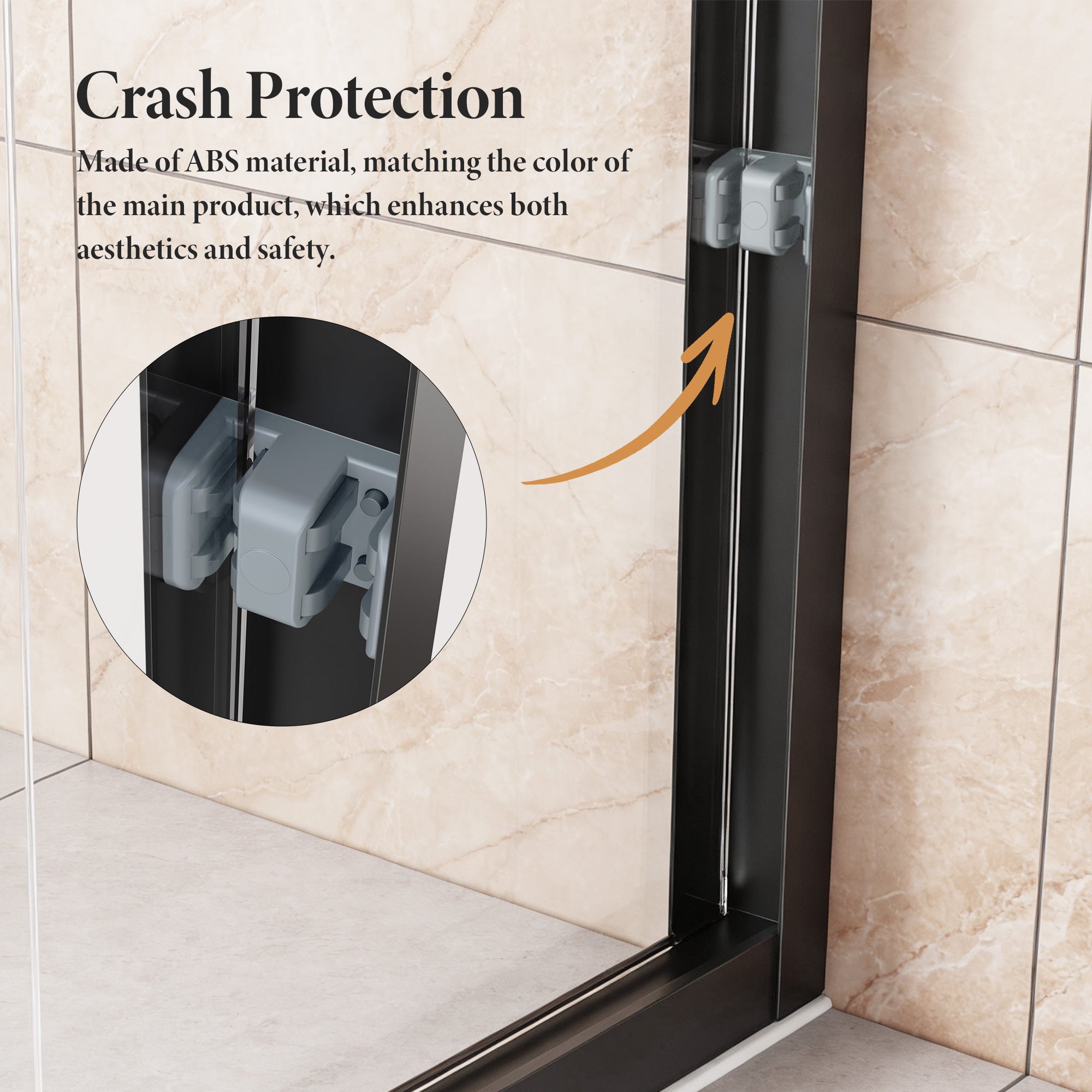 50-54 x 70 in Semi-Frameless Double Sliding Shower Door - 50-54 x 70 in / Matte Black view 4