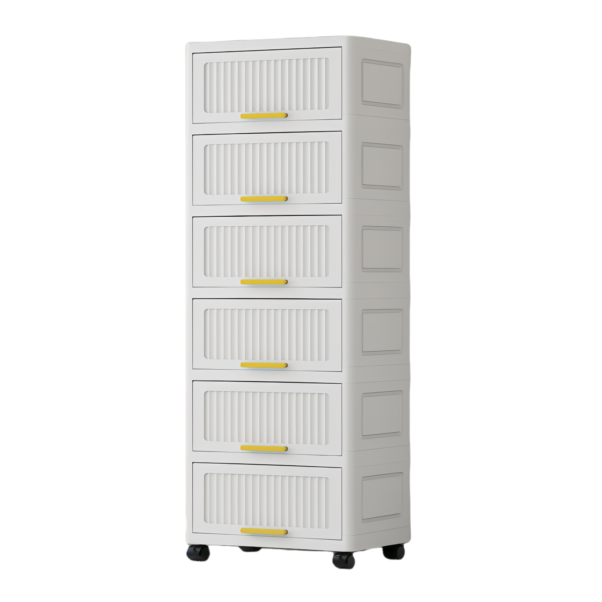 15.75" Side Wide 6-Layers Flip Open Storage Box With Wheels, Movable Storage Cabinet, Kitchen Shelf, Movable Storage Island, Home Organization, Wardrobe Storage Box