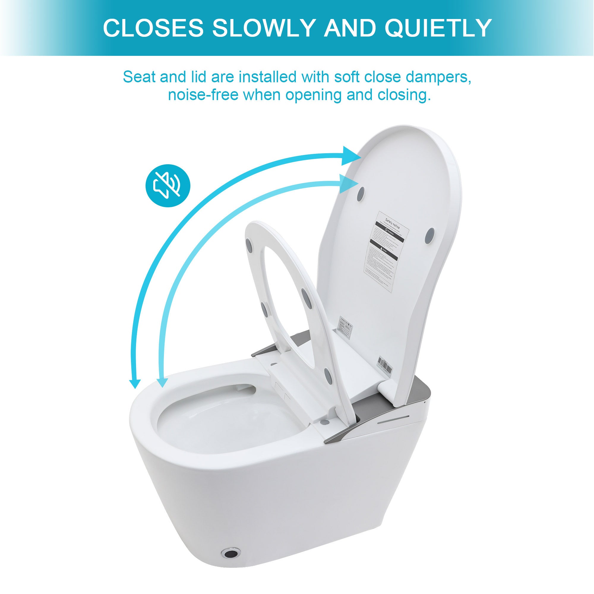 Smart Toilet with Bidet Built in, Auto Open & Close, Elongated Heated seat, Foot Sensor Flush, LED Display, Warm Water Wash, Dryer, Night Light