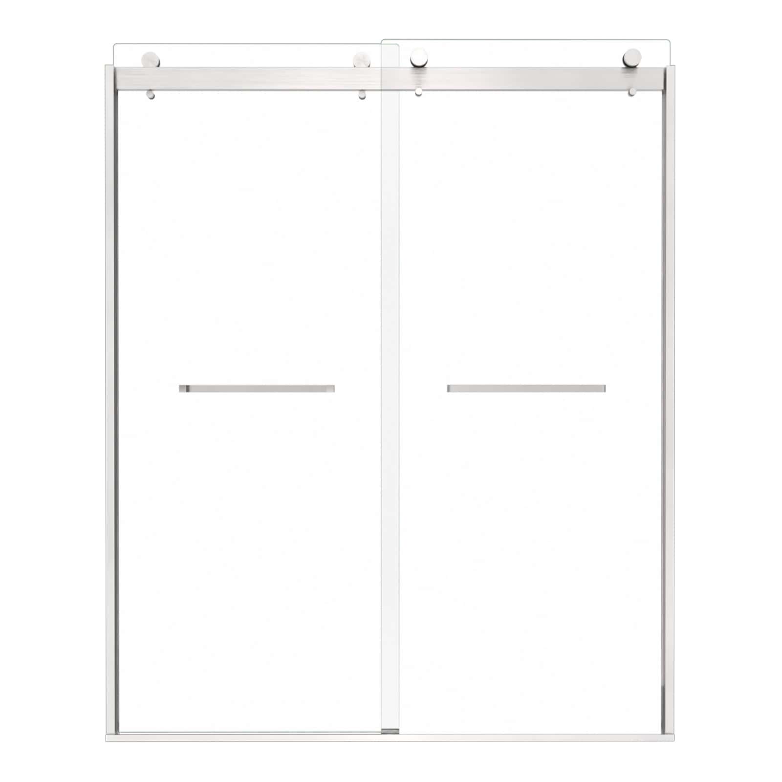 Bypass shower door, sliding door, (56-60"W x 74"H) with 5/16" tempered glass 6074
