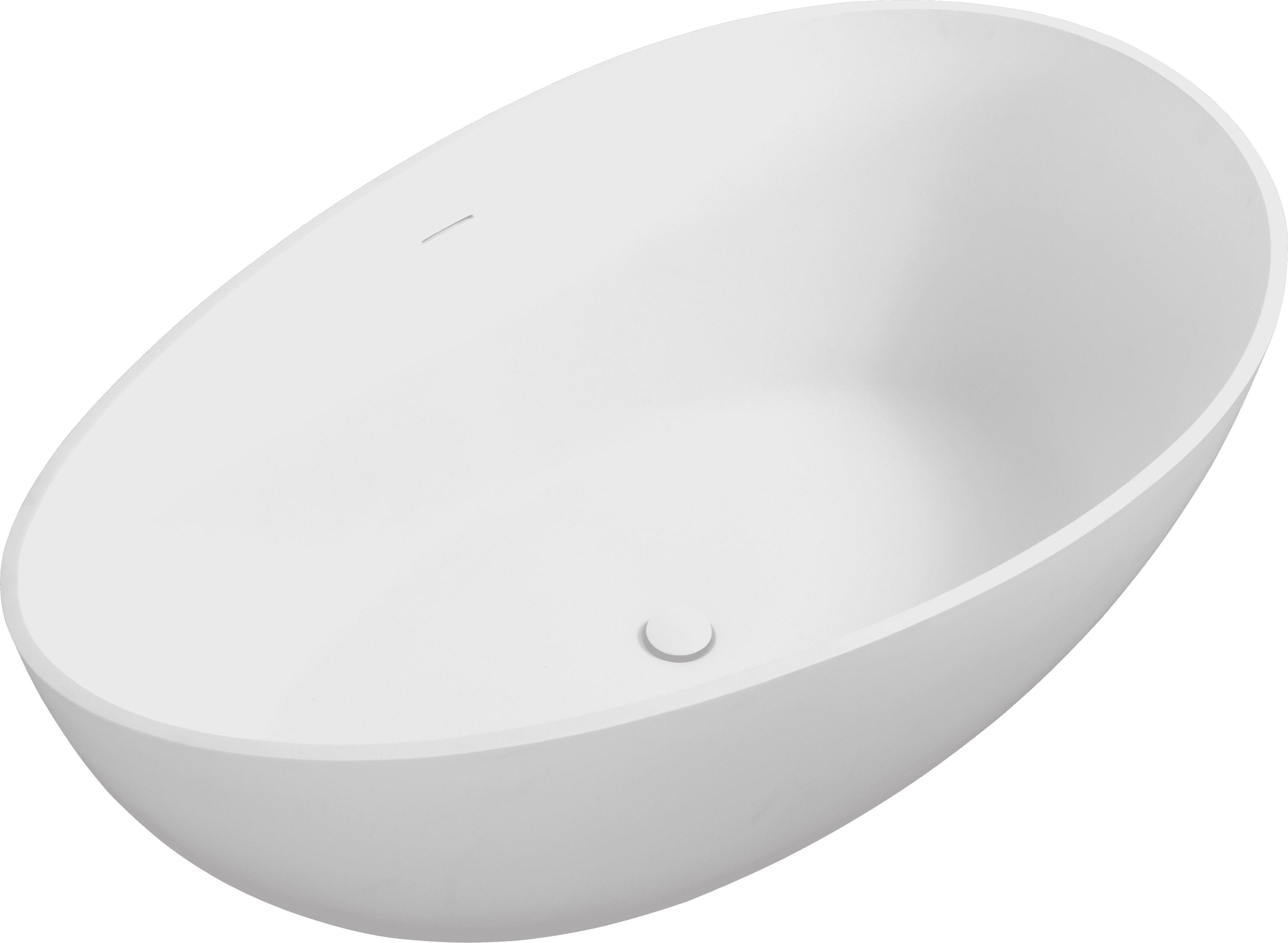 63" Luxury Handcrafted Stone Resin Freestanding Soaking Bathtub with Overflow in Matte White, cUPC Certified - 24S05-63MW