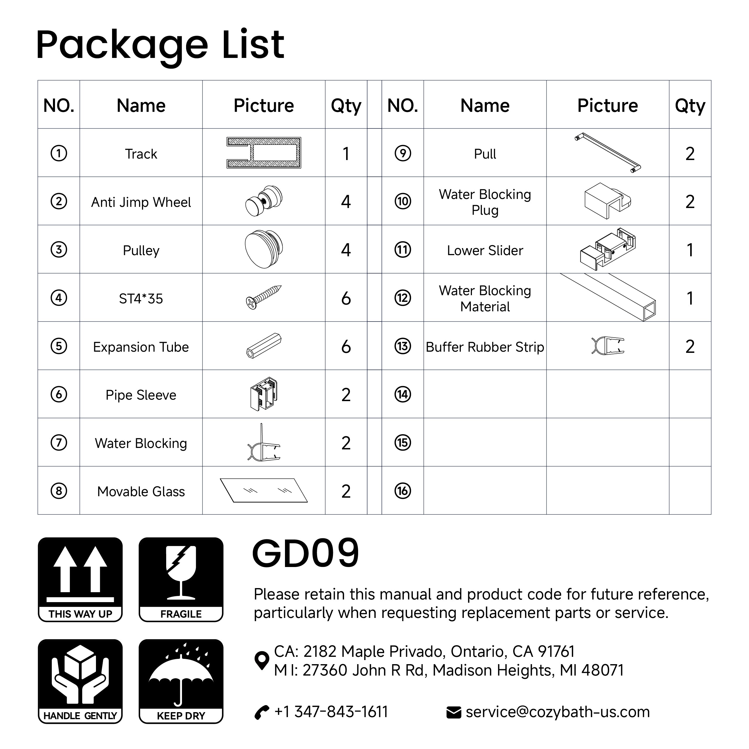 60 x 66 in Frameless Double Sliding Shower Door - 60 x 66 in / Matte Black view 4