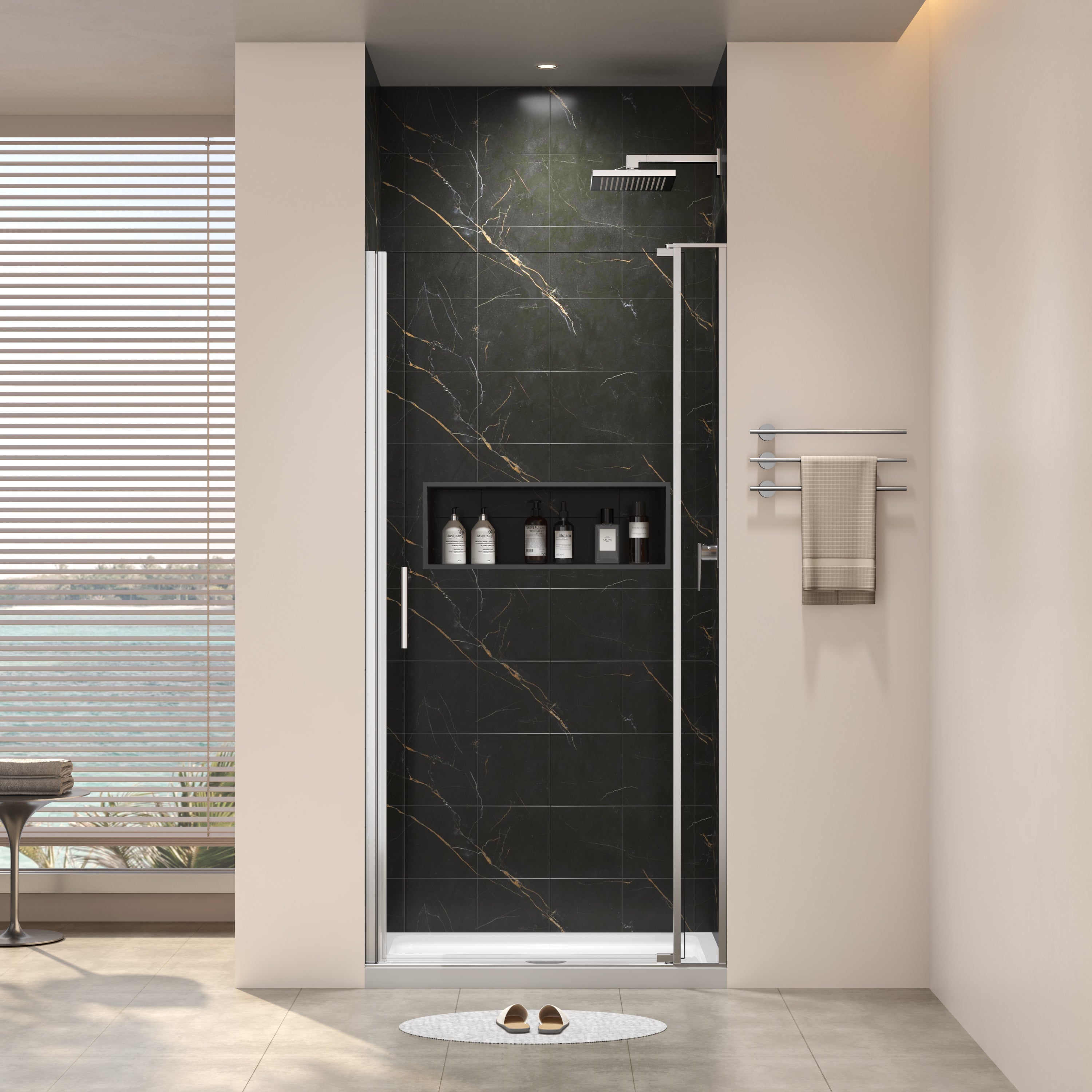 28-32 x 72 in Universal Pivot Shower Door - 28-32 x 72 in / Brushed Nickel view 1