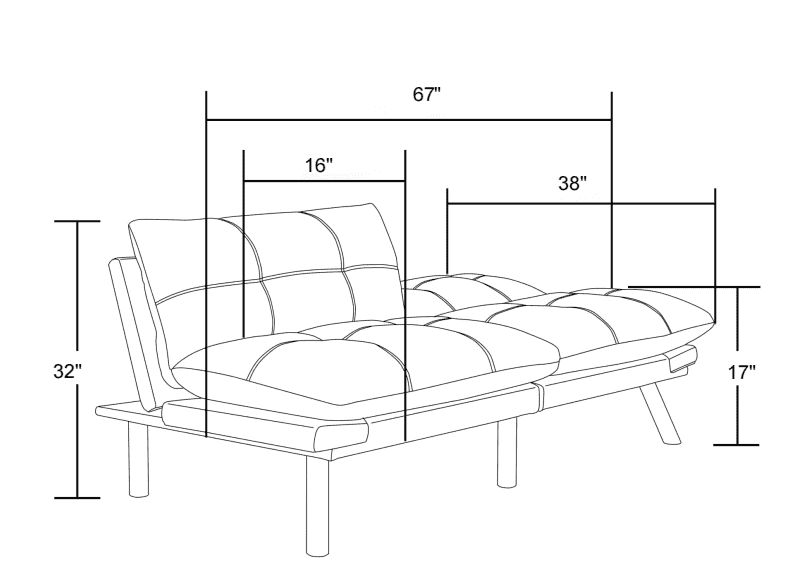 Leatehr Feeling Brown Convertible Folding Modern sofa Bed