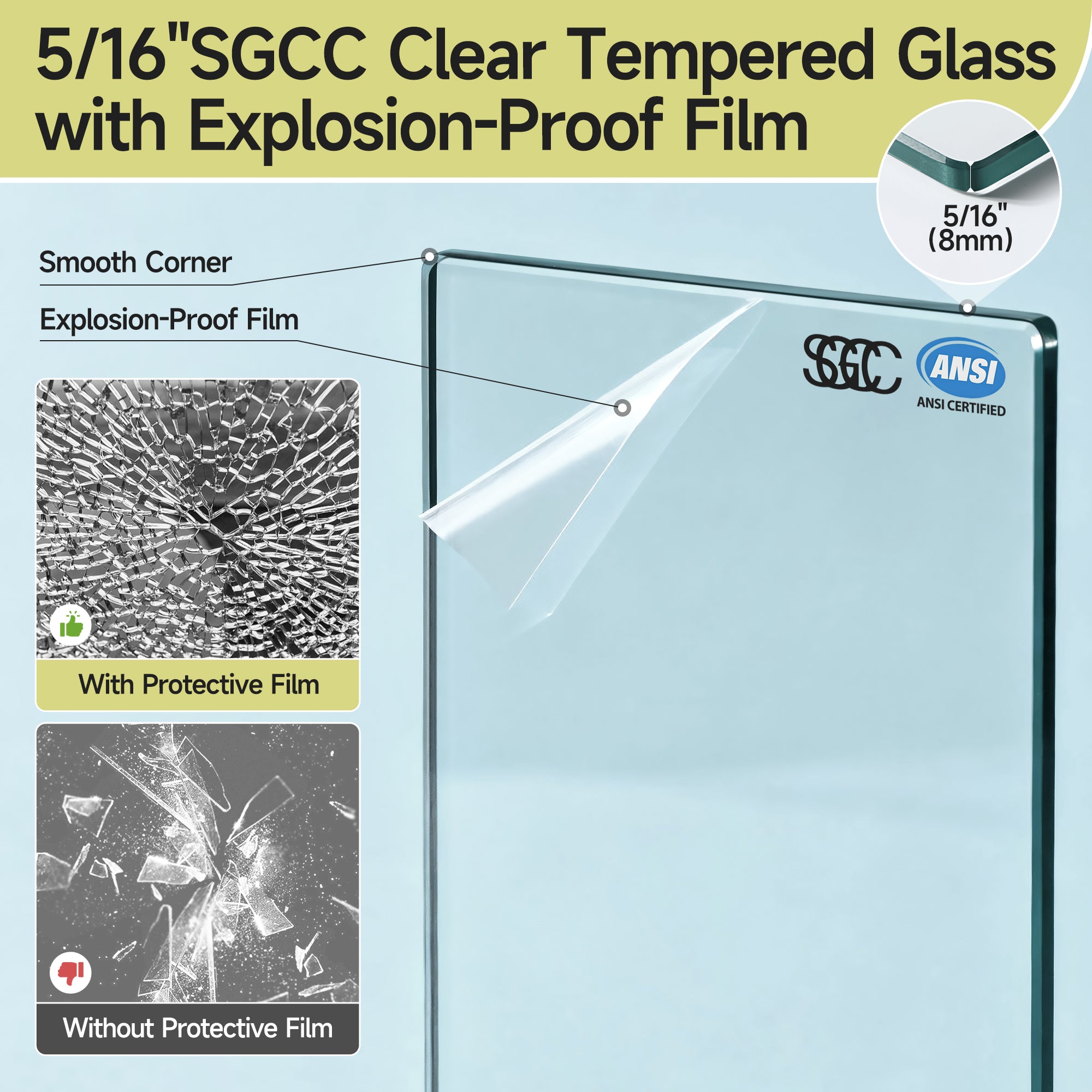 60 x 60 in Frameless Single Sliding Tub Door - 60 x 60 in / Clear Glass / Matte Black view 4