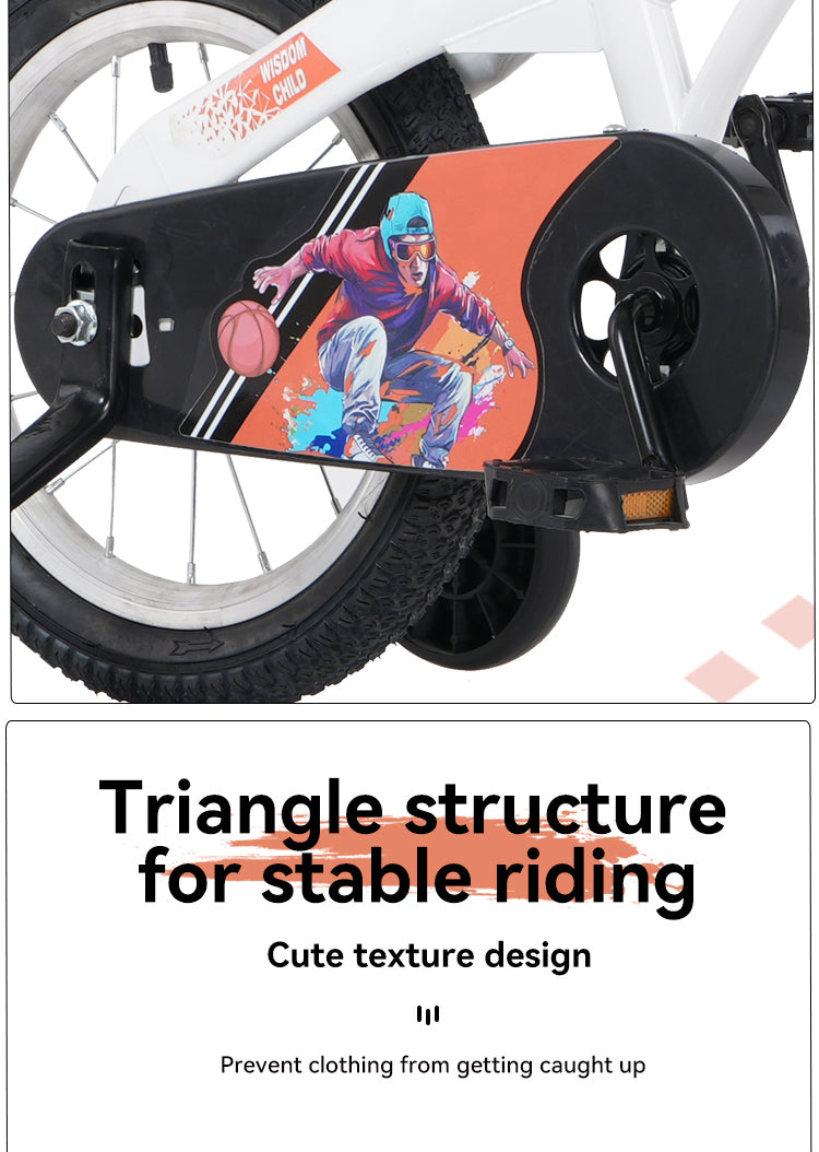 FKZNPJ 18 inch sporty kids bike with training wheels and stand Adjustable saddle Suitable for boys and girls aged 5-10 years tall Height 39-49 inches Available in a variety of colors