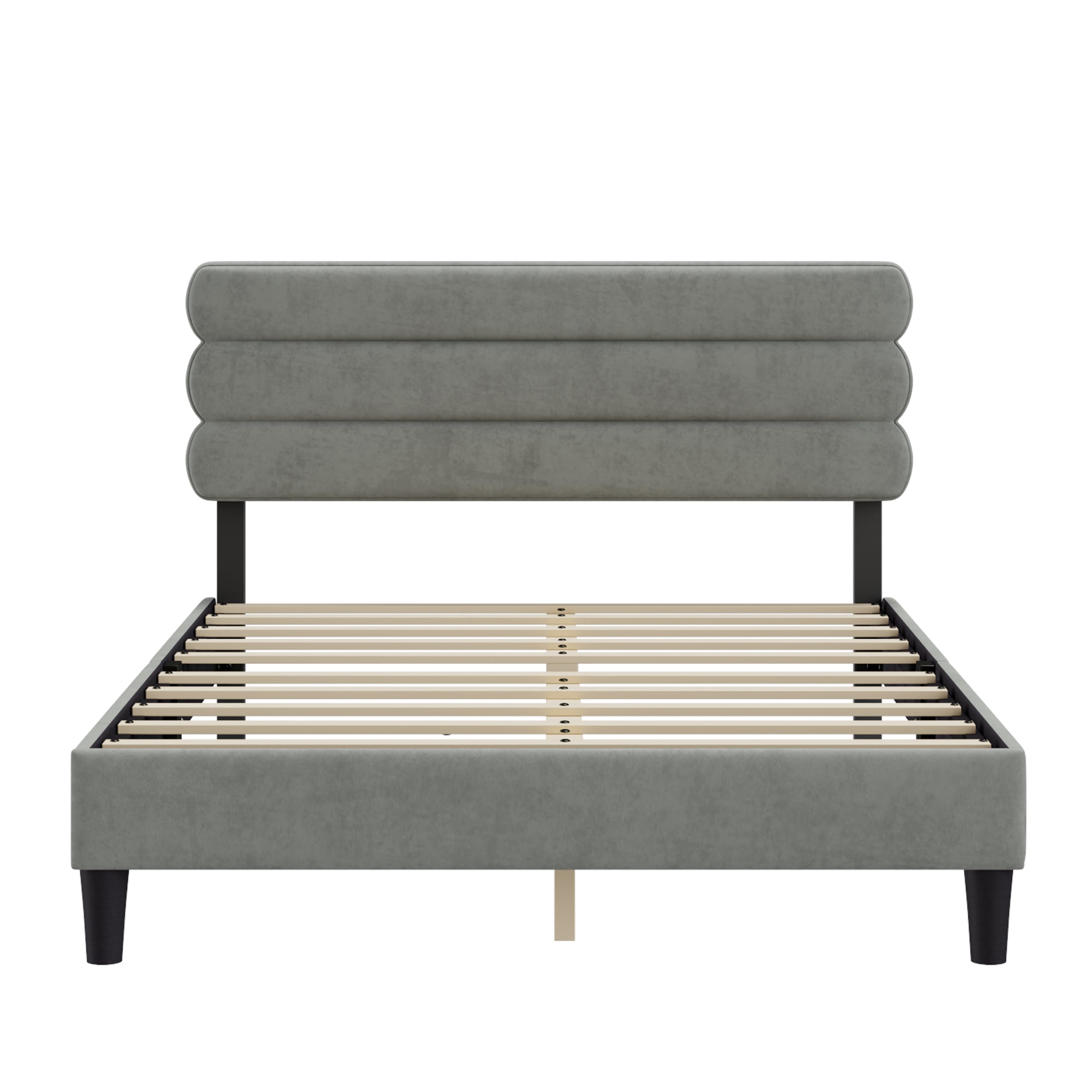 Queen Bed Frame with Headboard,Sturdy Platform Bed with Wooden Slats Support,No Box Spring,Mattress Foundation,Easy Assembly