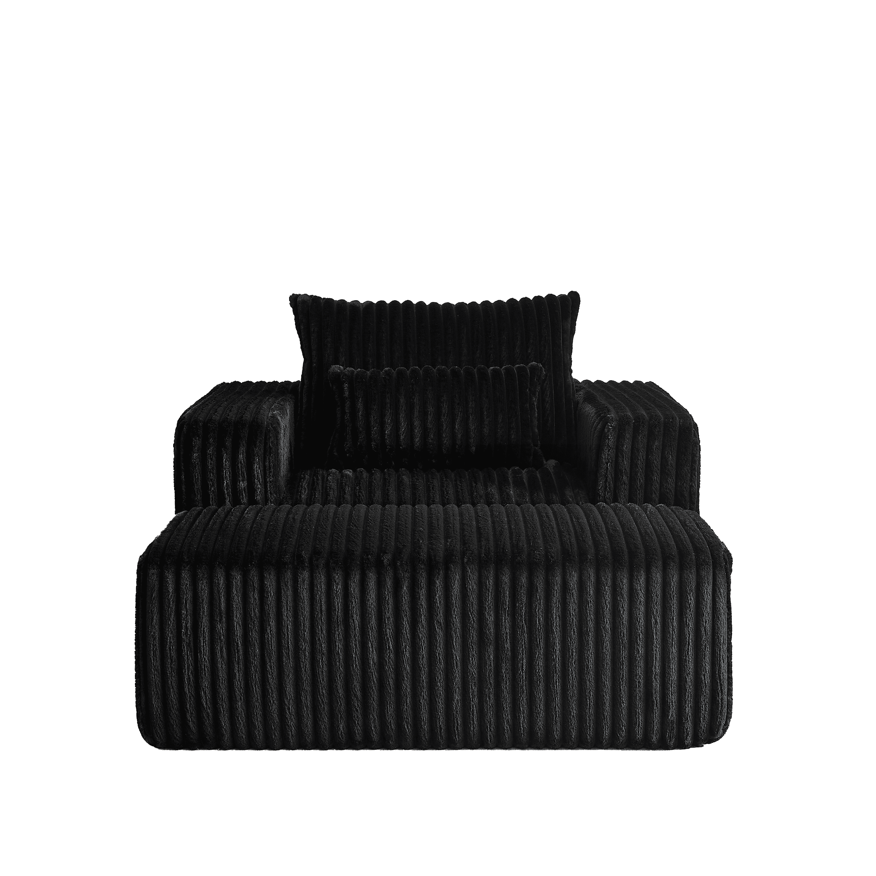 62.5-Inch Corduroy Sponge Sofa Lounge Chair with Removable footrest,No Assembly Required,Fluffy Modern Sleeper Chair for Indoor Living Room Bedroom