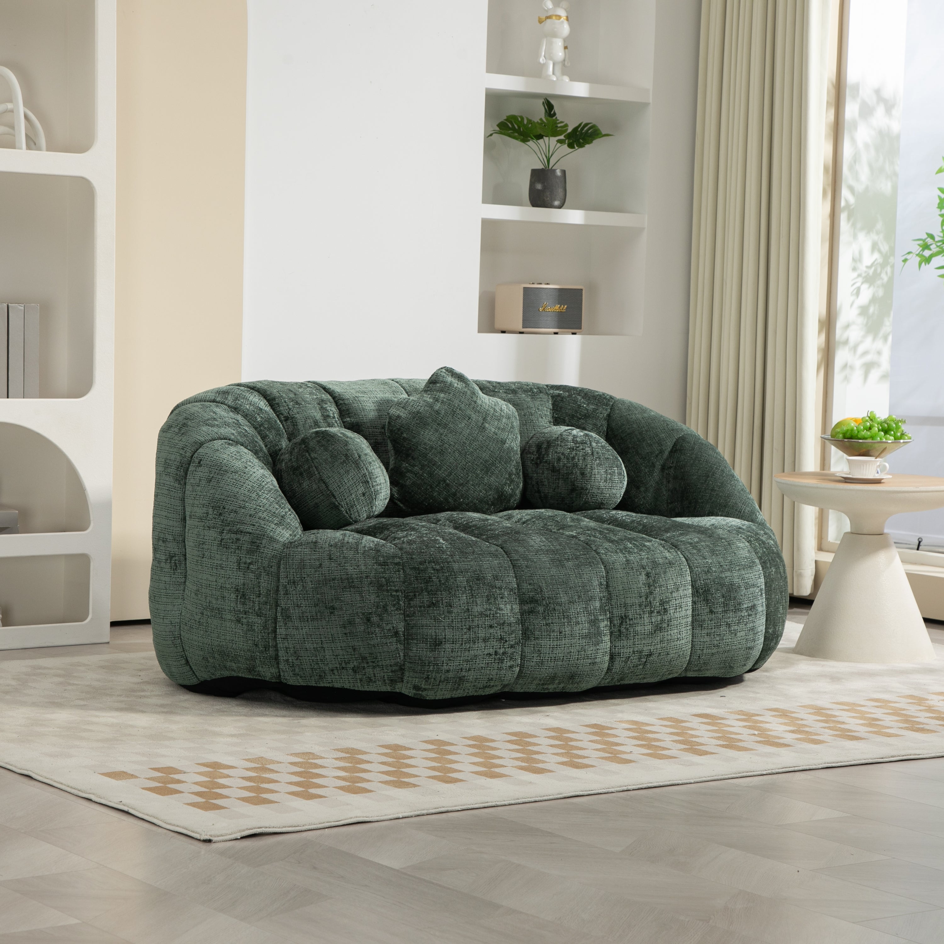 COOLMORE Bean Bag sofa Lazy Sofa Durable Comfort Lounger High Back Bean Bag Chair Couch for Adults and Kids, Indoor & Outdoor, Accent Floor Soft Lounge Chair (Emerald chenille)