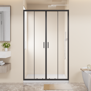 48 x 72 in 4-Panel Center-Opening Shower Door - 48 x 72 in / Chrome view 1
