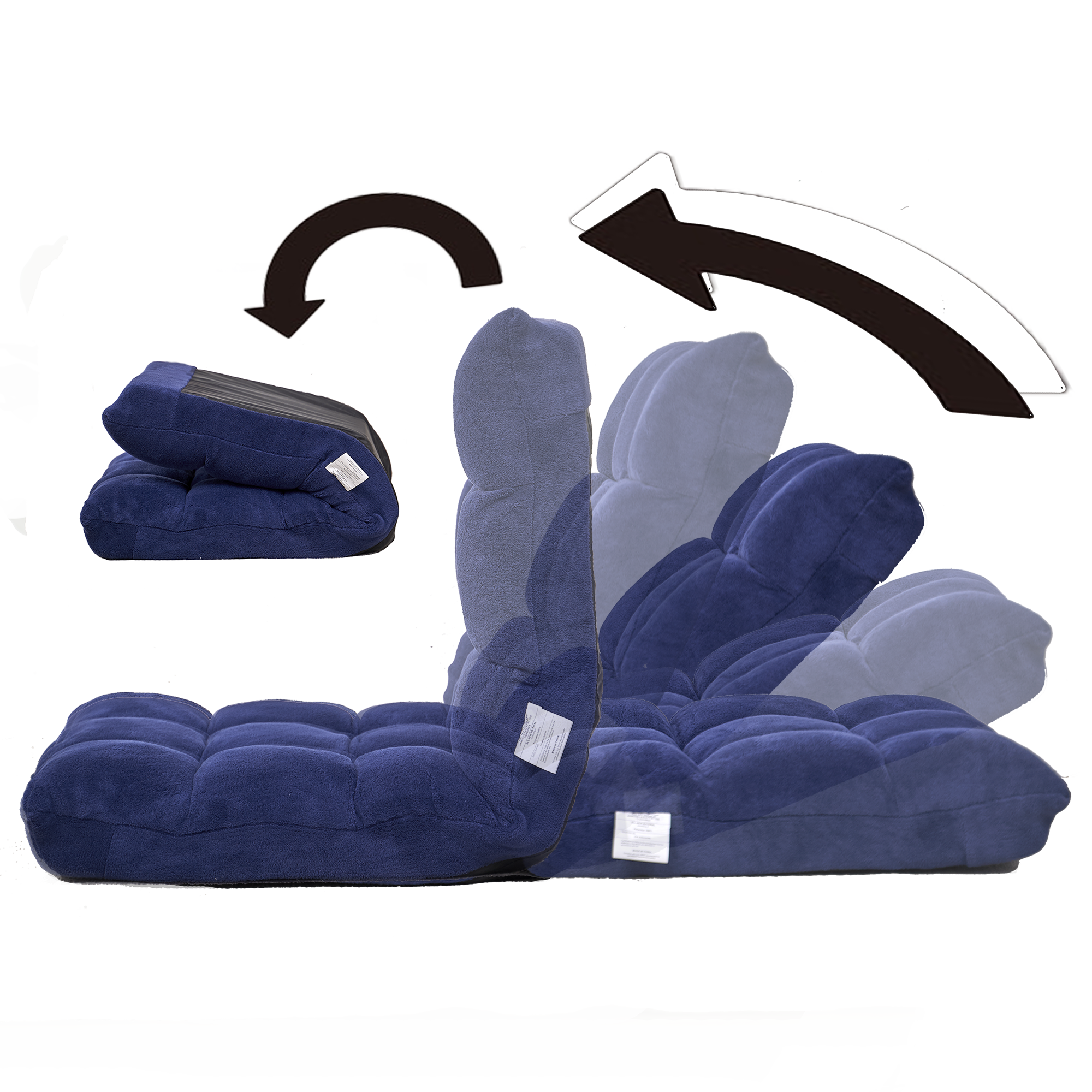 Modern Folding Lounge Chaise for Living Room and Bedroom,5 Reclining Position, djustable Foldable Modern Leisure Sofa  Video Gaming Sofa